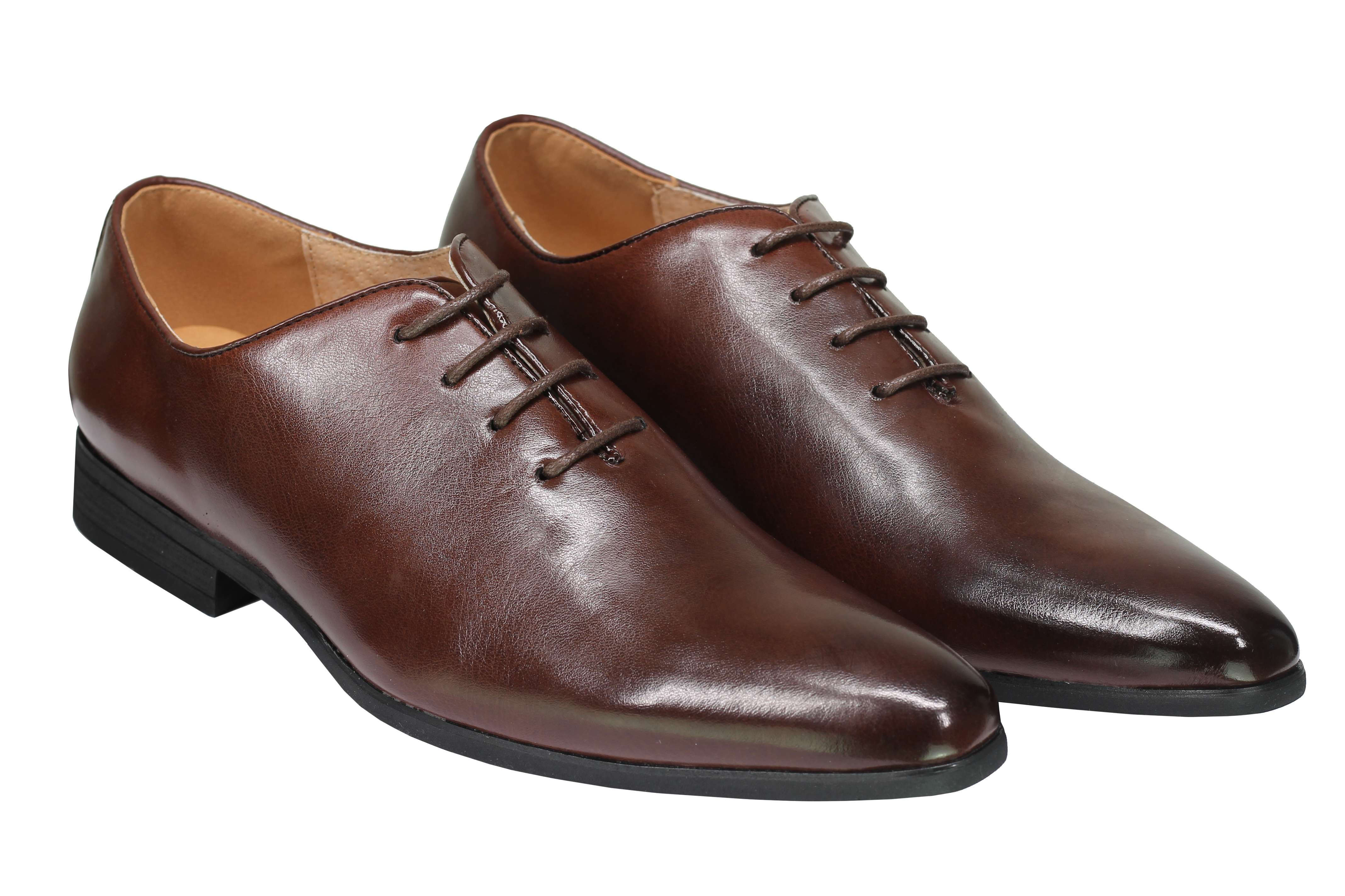 Faux Leather Upper Wholecut Oxford Shoes