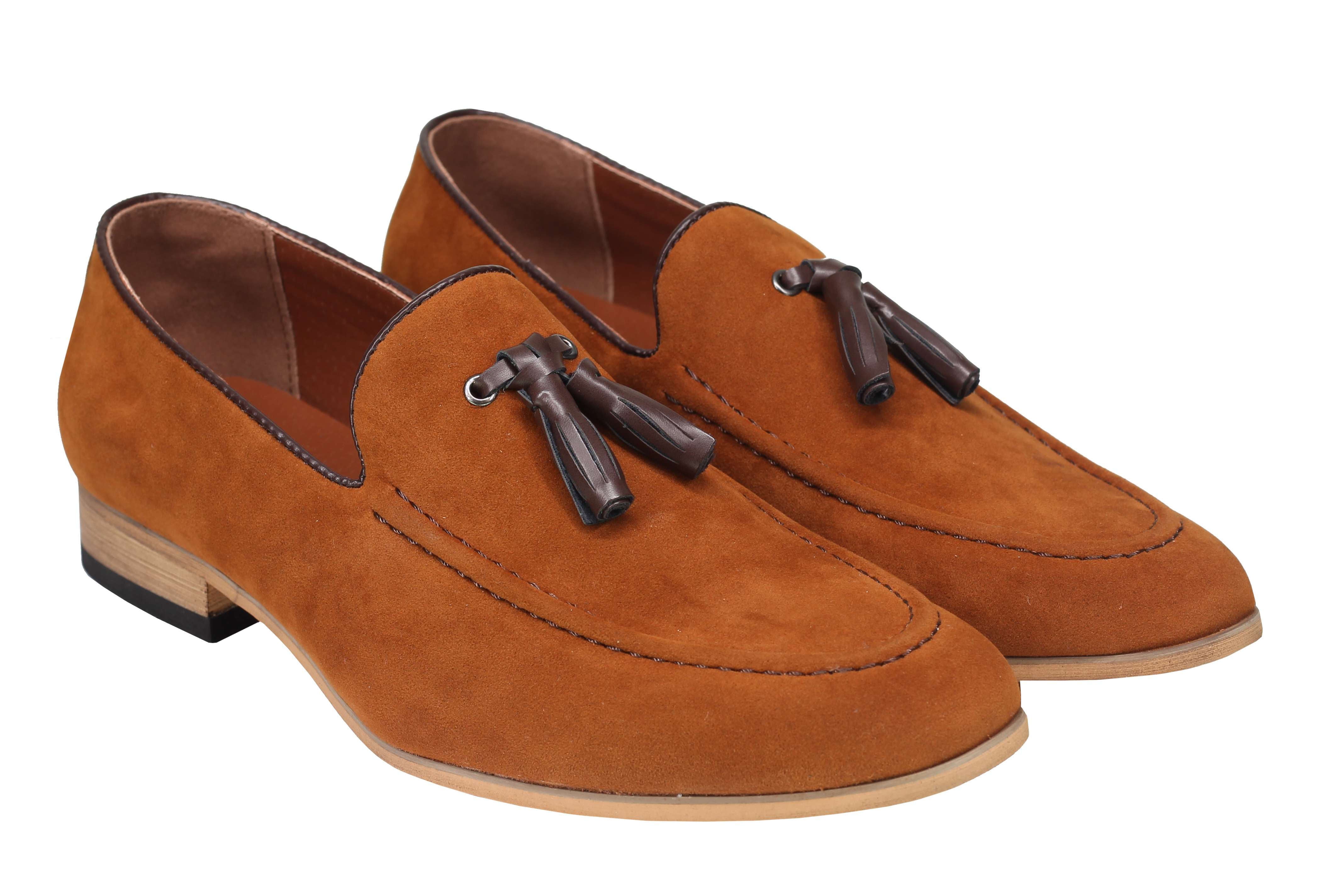 Suede Faux Leather Loafers With Tassel