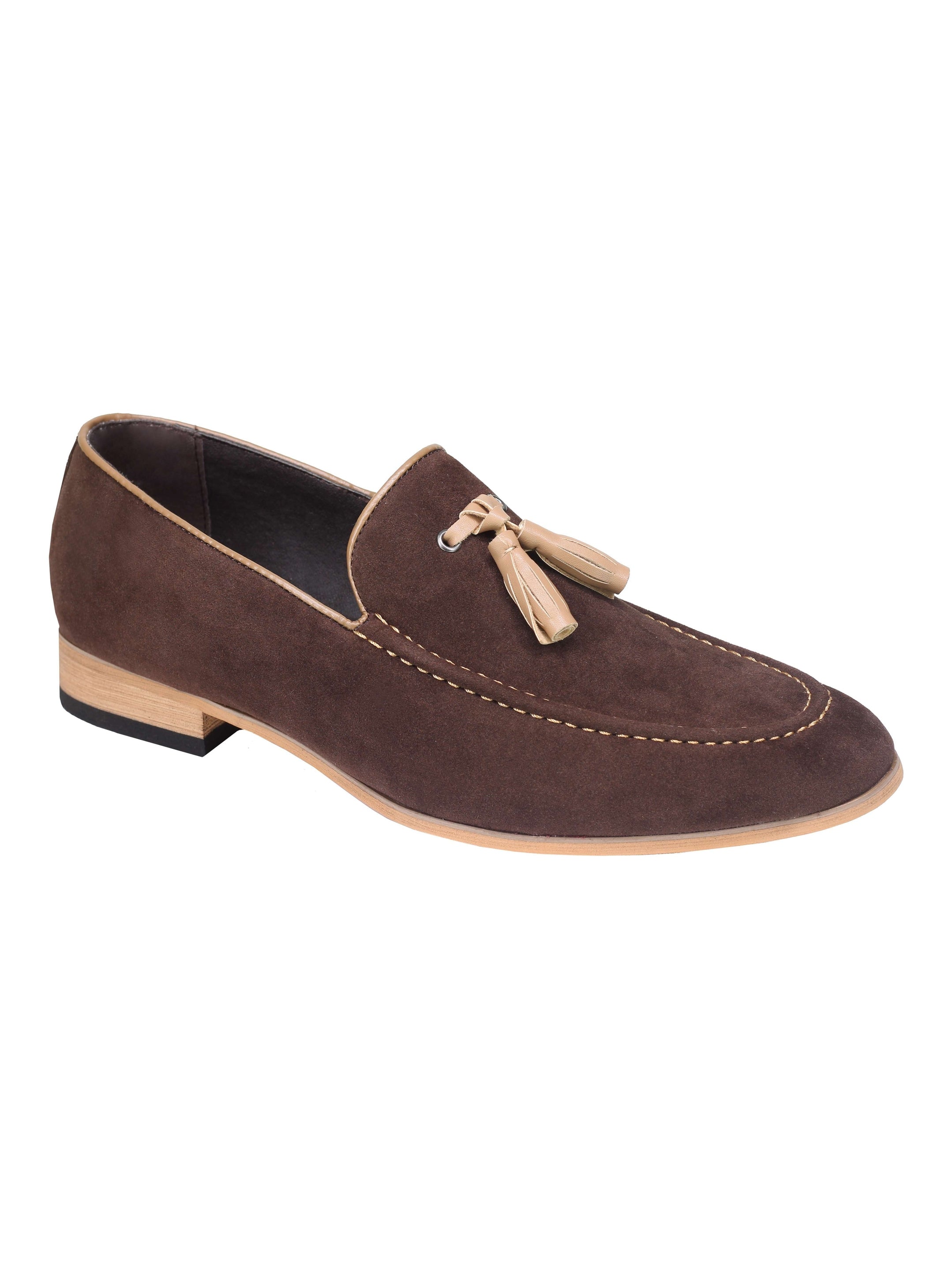 Suede Faux Leather Tassel Loafers