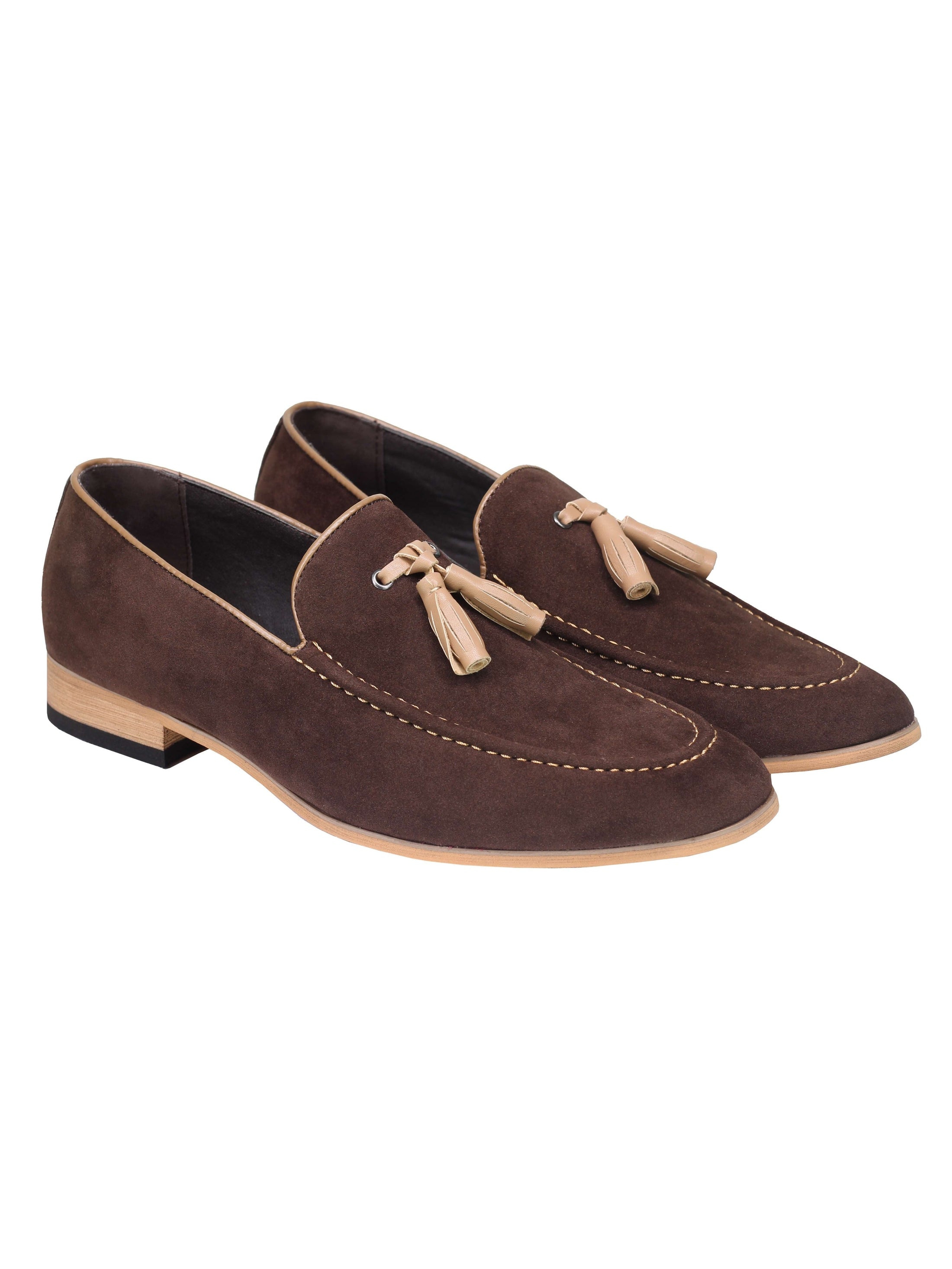 Suede Faux Leather Tassel Loafers