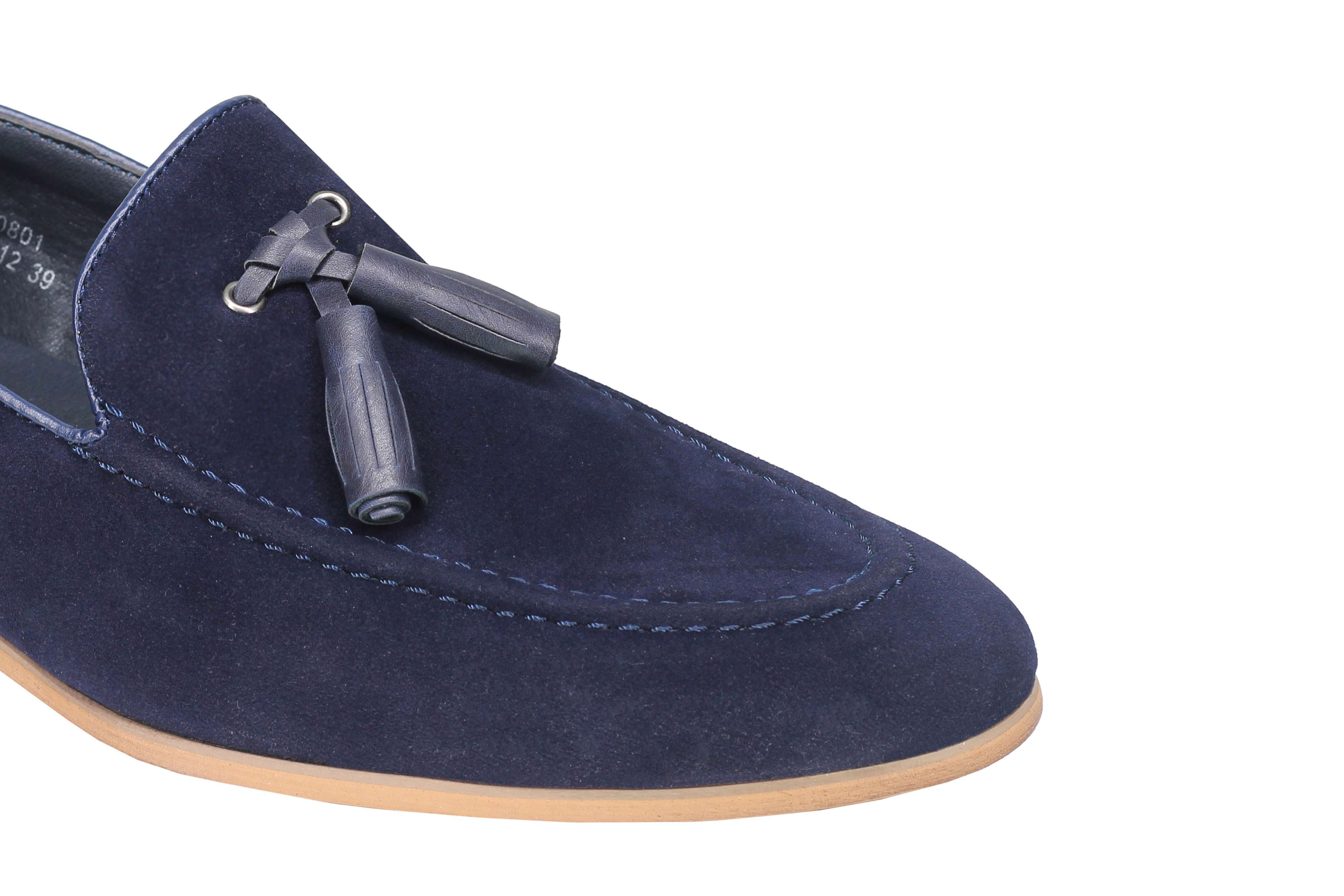Suede Faux Leather Loafers With Tassel
