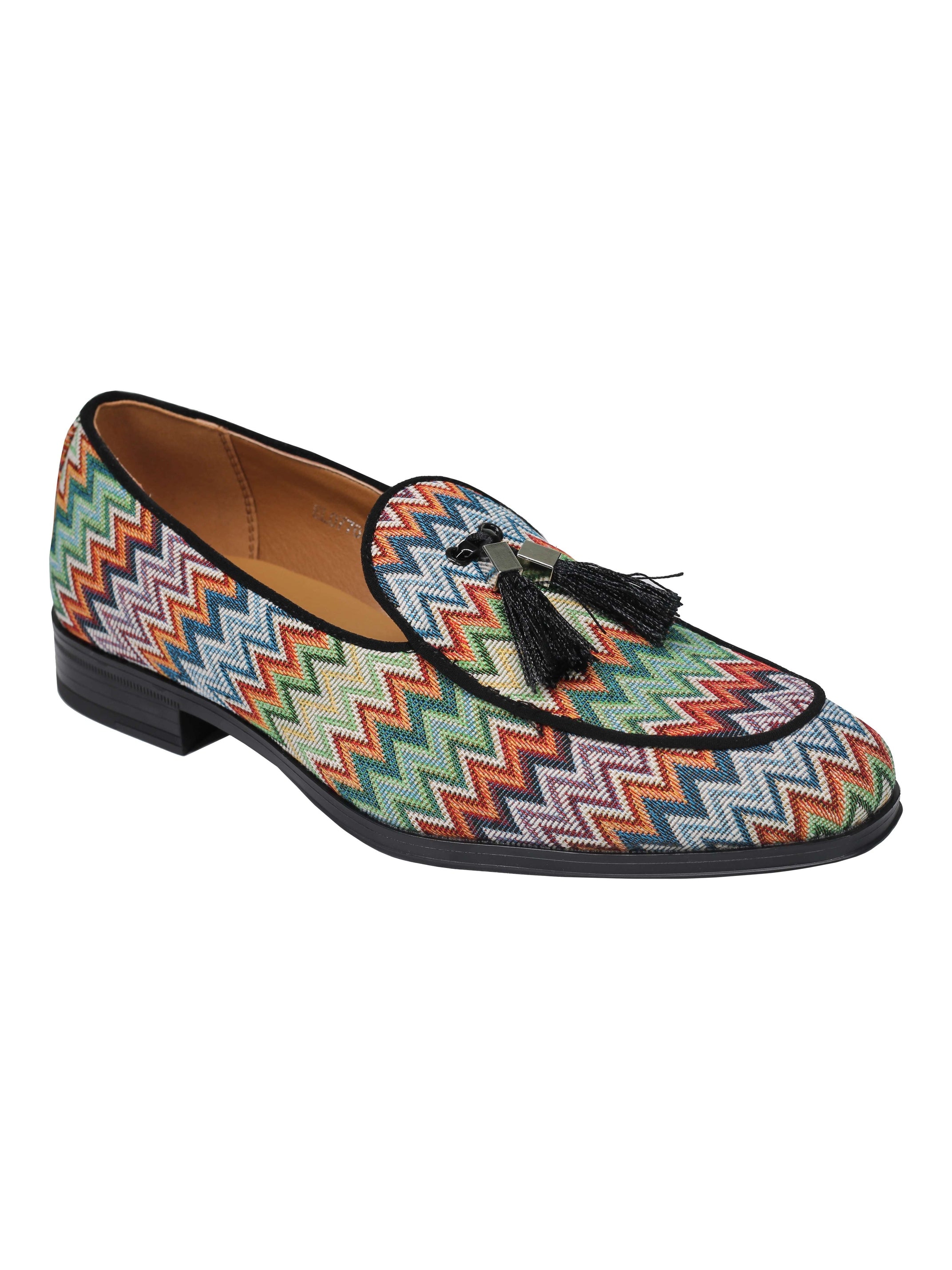 Colourful Print Tassel Loafers