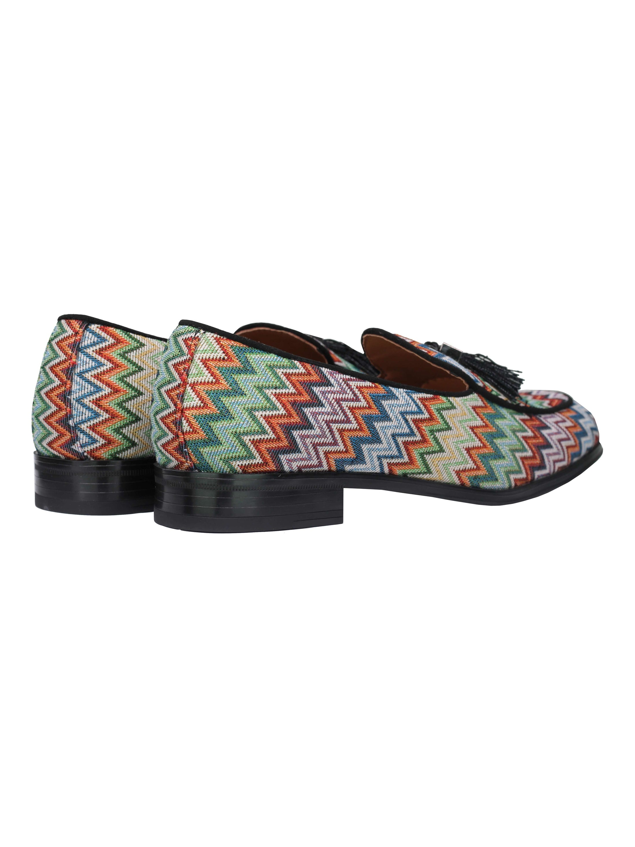 Colourful Print Tassel Loafers