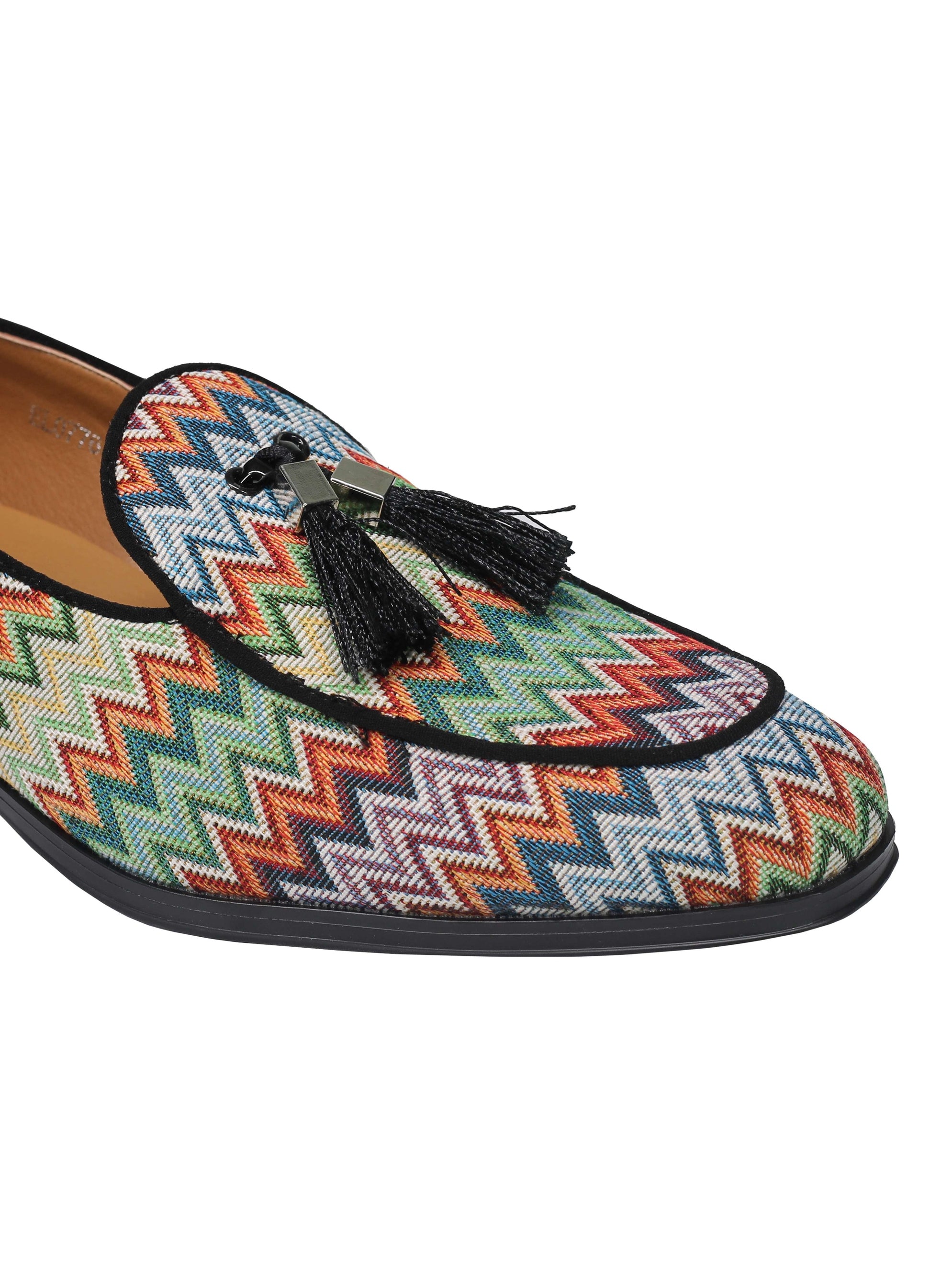 Colourful Print Tassel Loafers