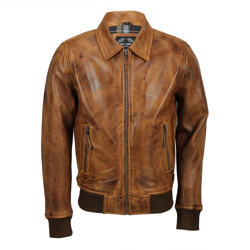 VESTE BIKIER COL BOMBER TAN