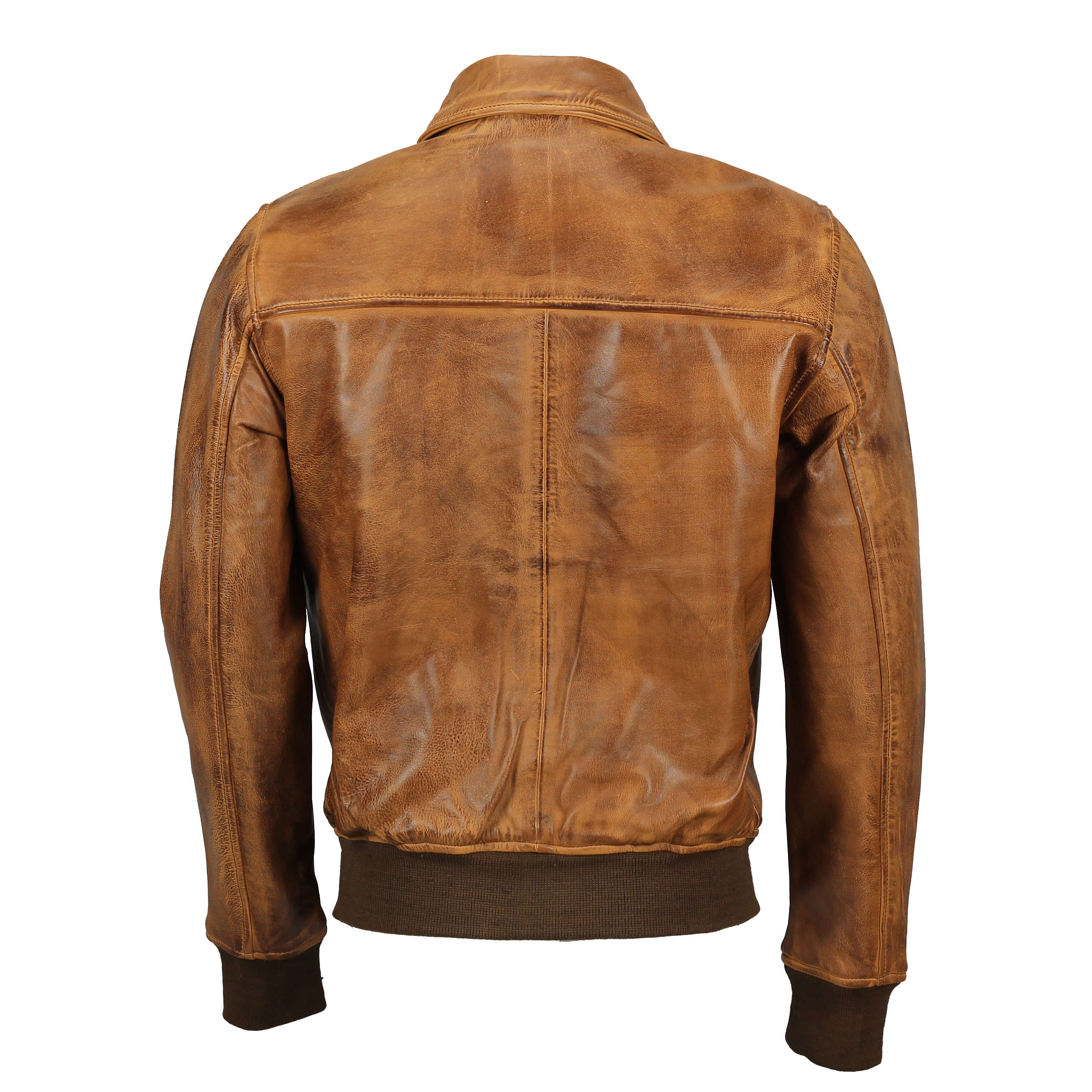 VESTE BIKIER COL BOMBER TAN