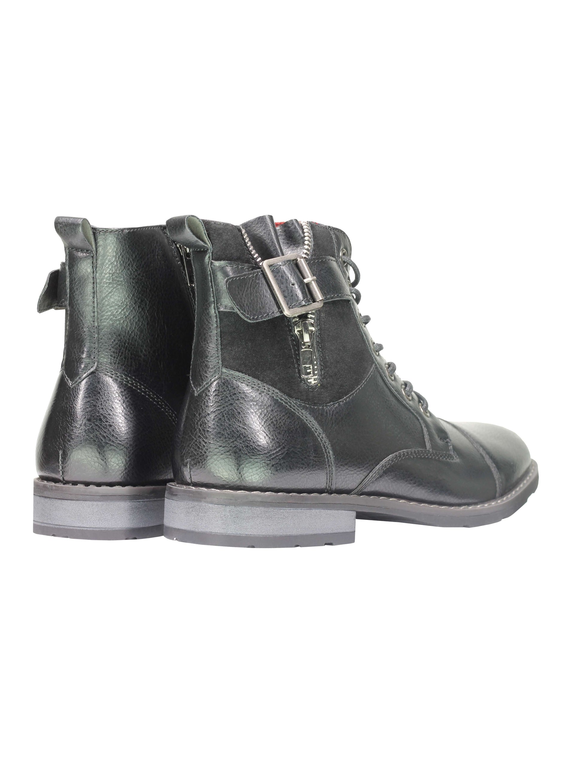 Military Combat Lace Up Boots With Zip