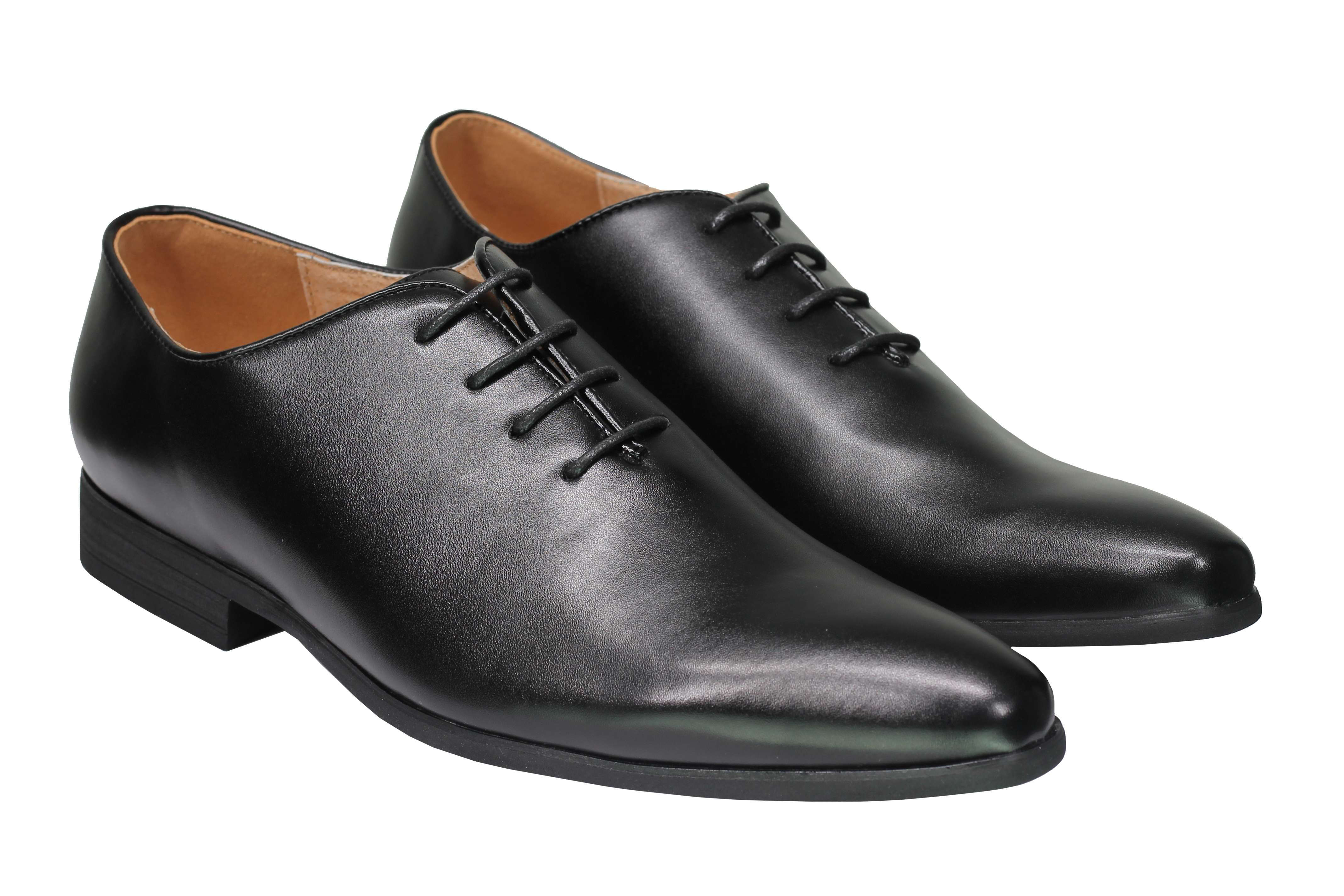 Faux Leather Upper Wholecut Oxford Shoes