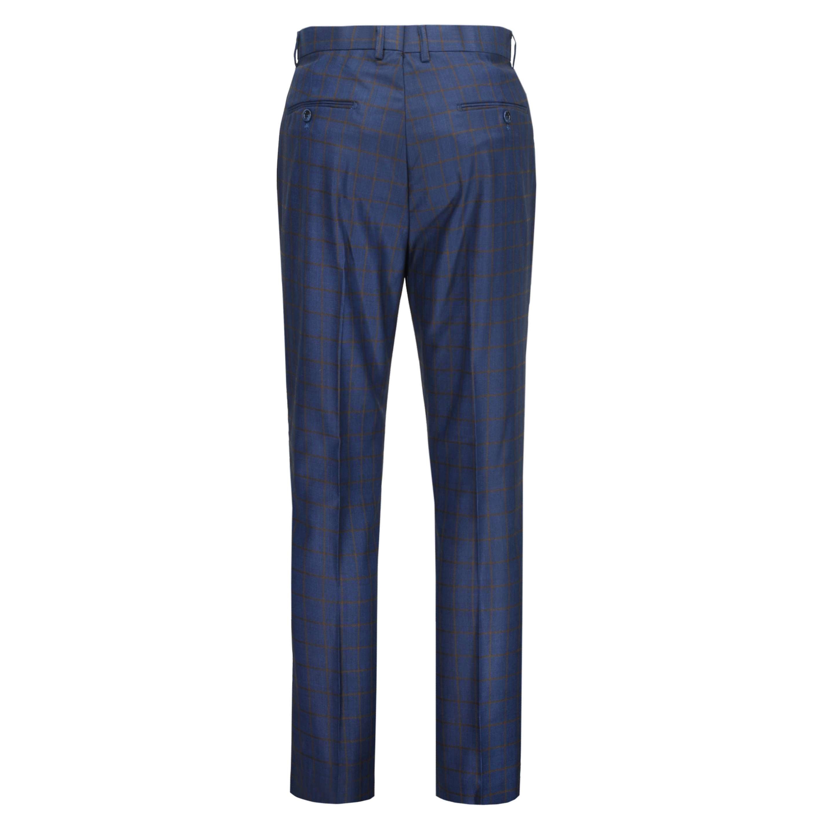 FALCO - BLUE WINDOWPANE CHECK TROUSERS