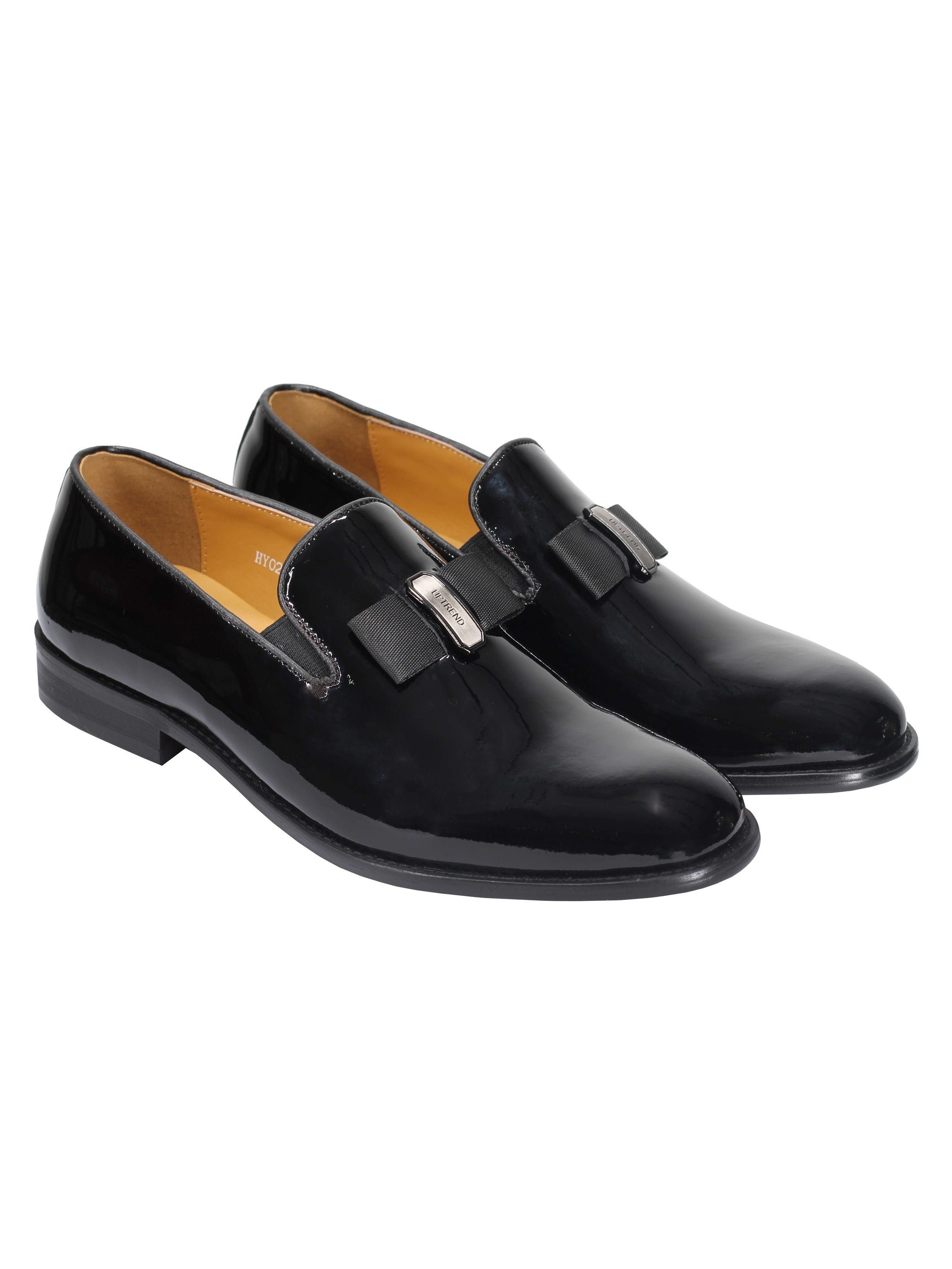 BLACK PATENT LEATHER LOAFERS WITH BOW