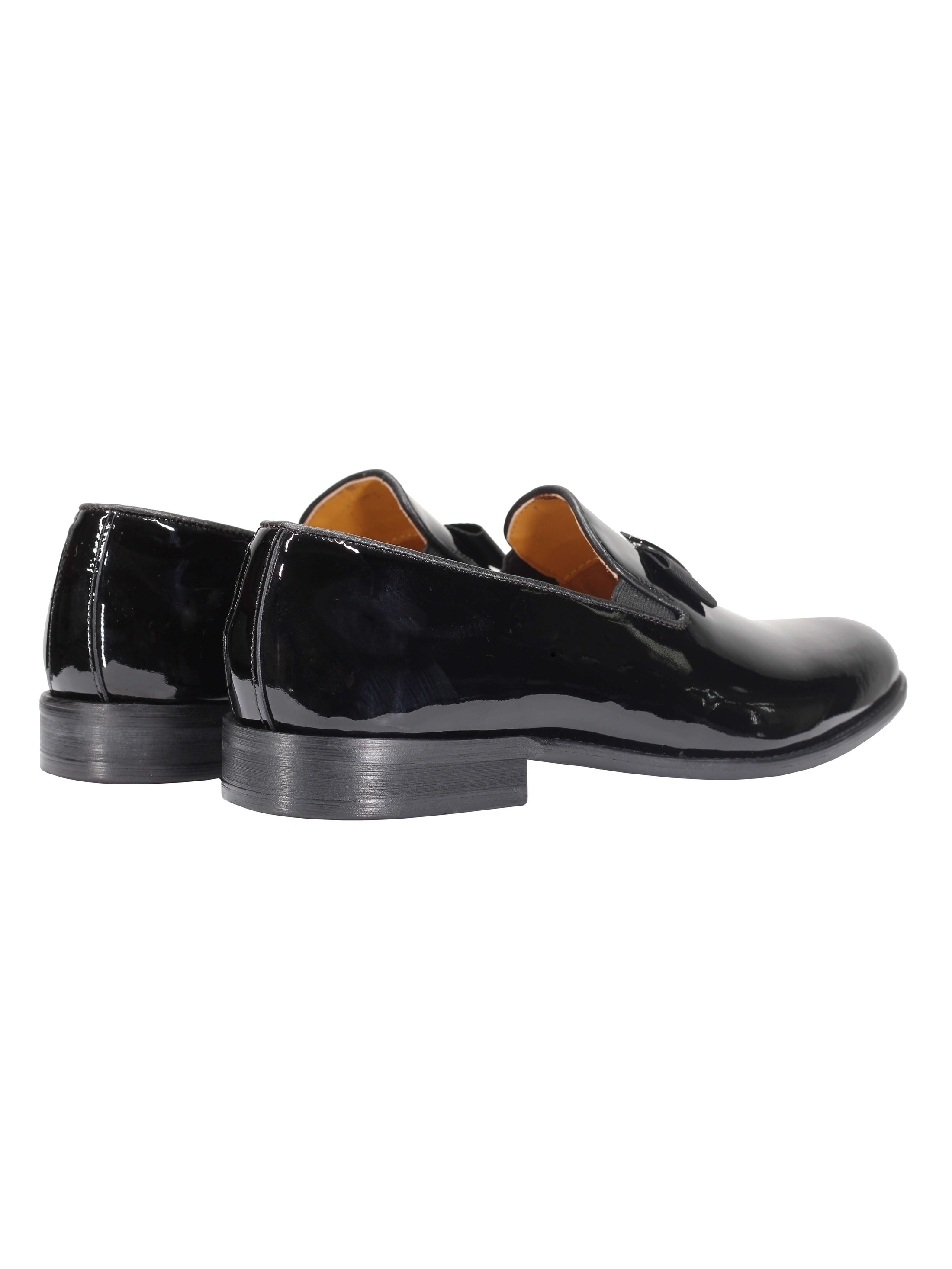 SCHWARZE LACKLEDER-LOAFERS MIT SCHLEIFE