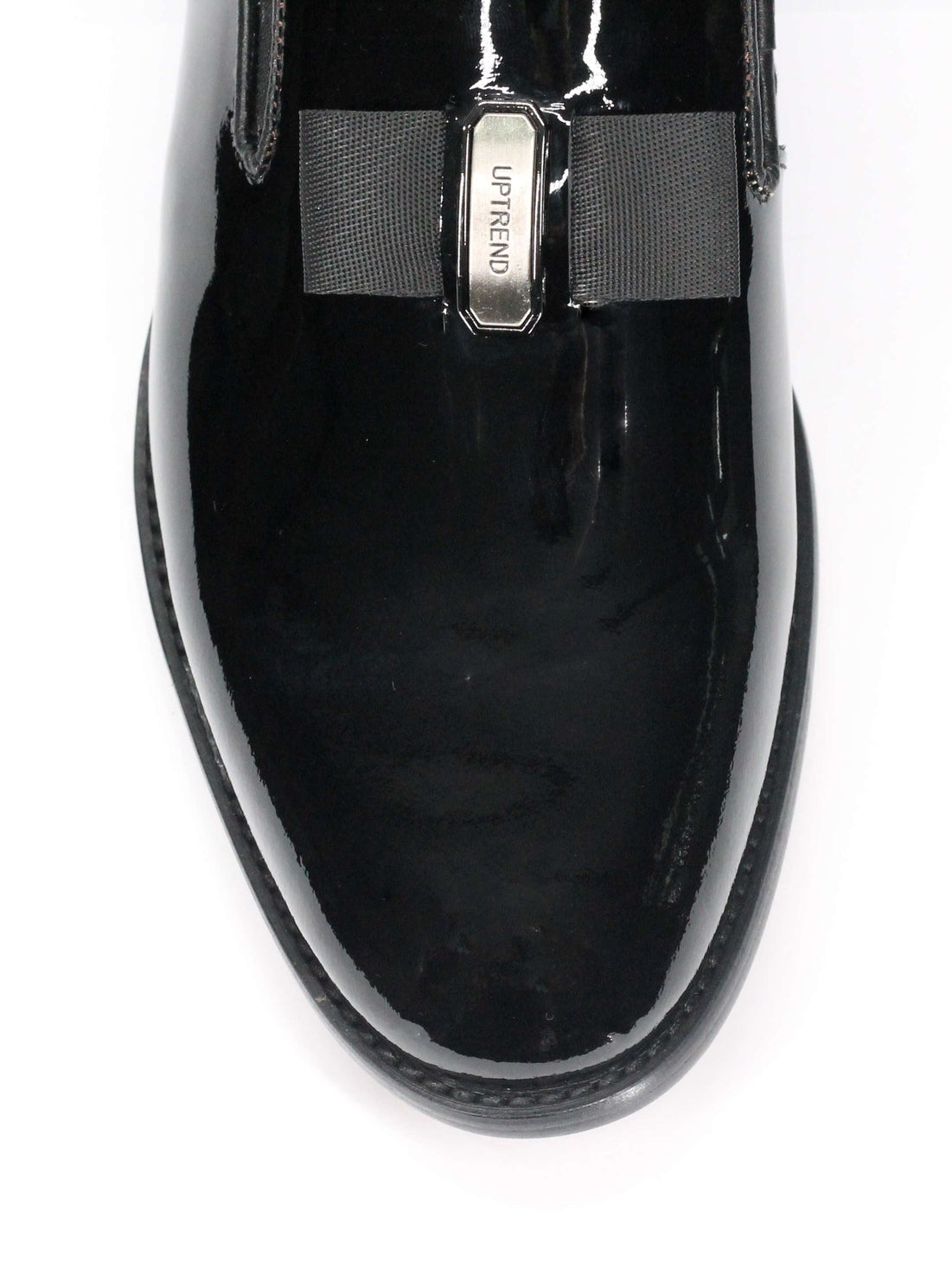 BLACK PATENT LEATHER LOAFERS WITH BOW