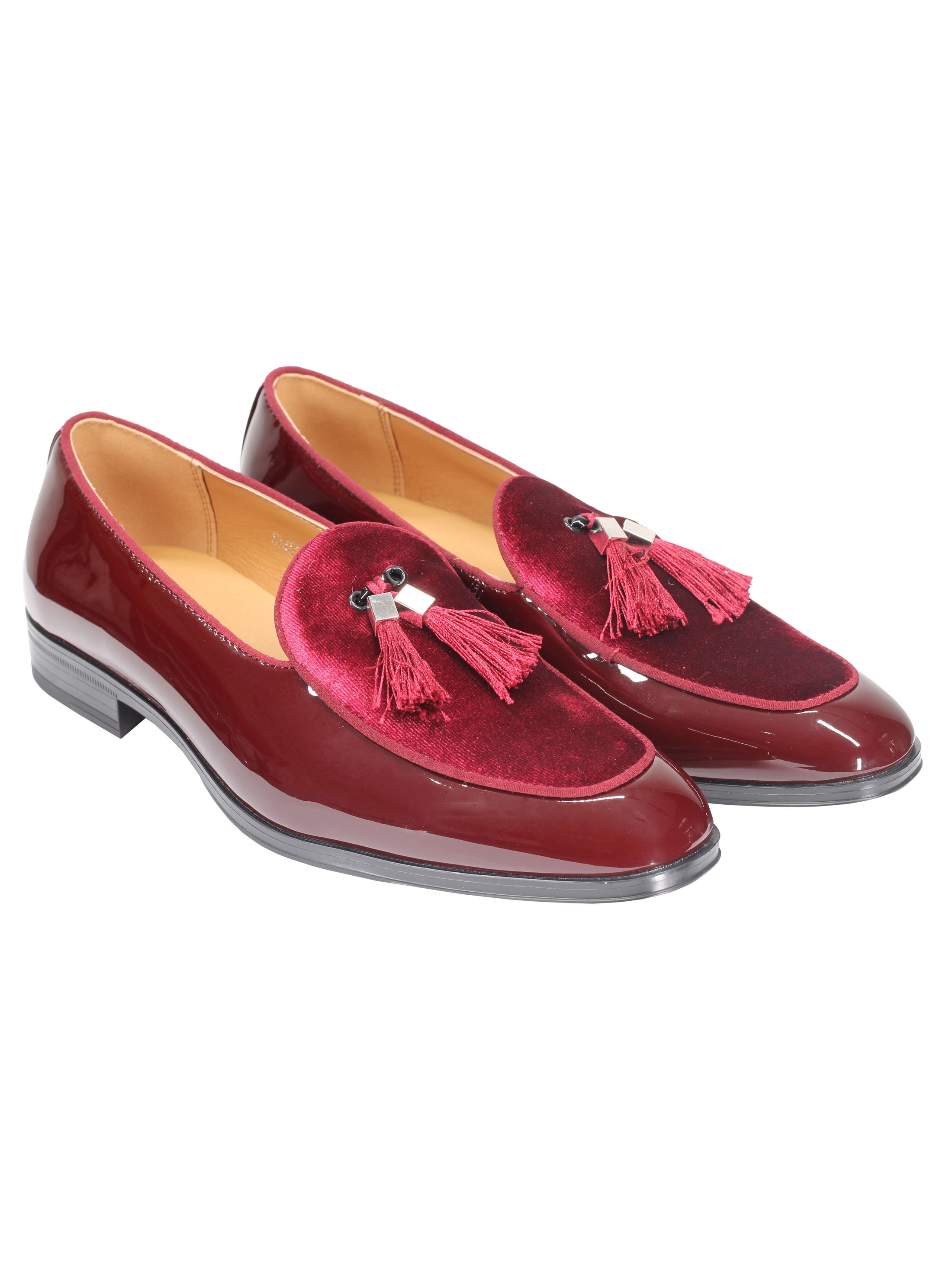 MOCASSINS À PAMPILLES EN SIMILI CUIR BRILLANT MARRON