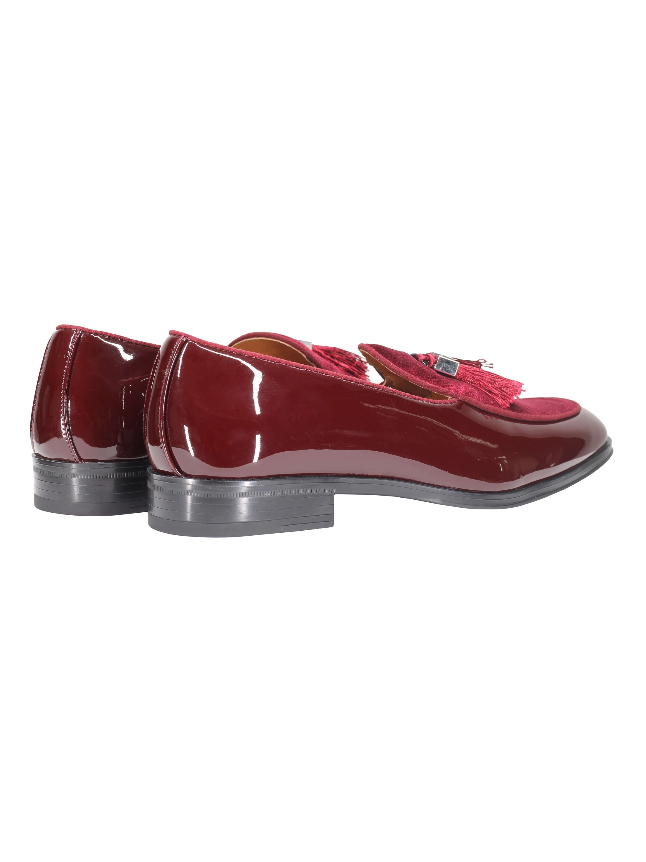 MOCASSINS À PAMPILLES EN SIMILI CUIR BRILLANT MARRON