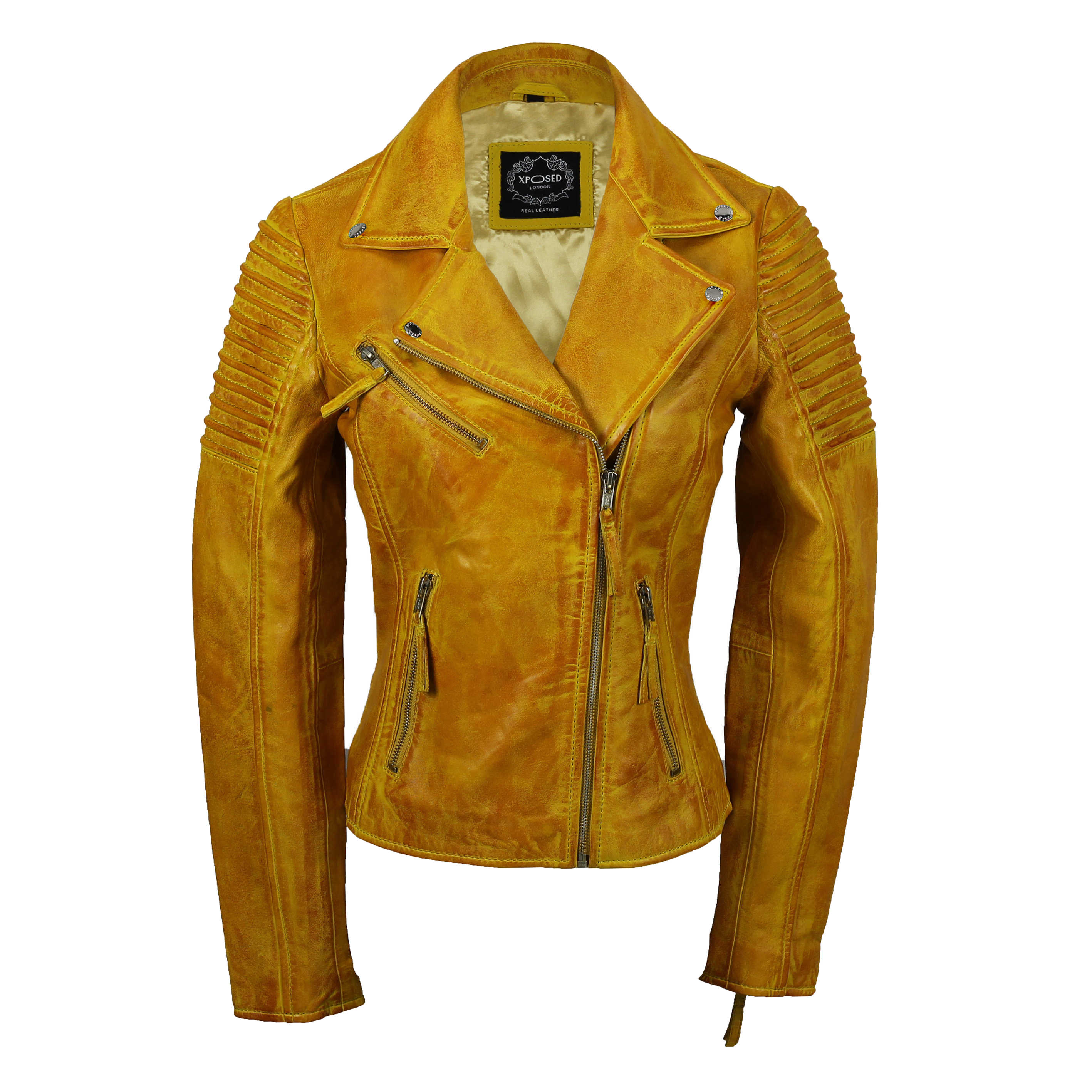 LADIES RETRO BIKER YELLOW