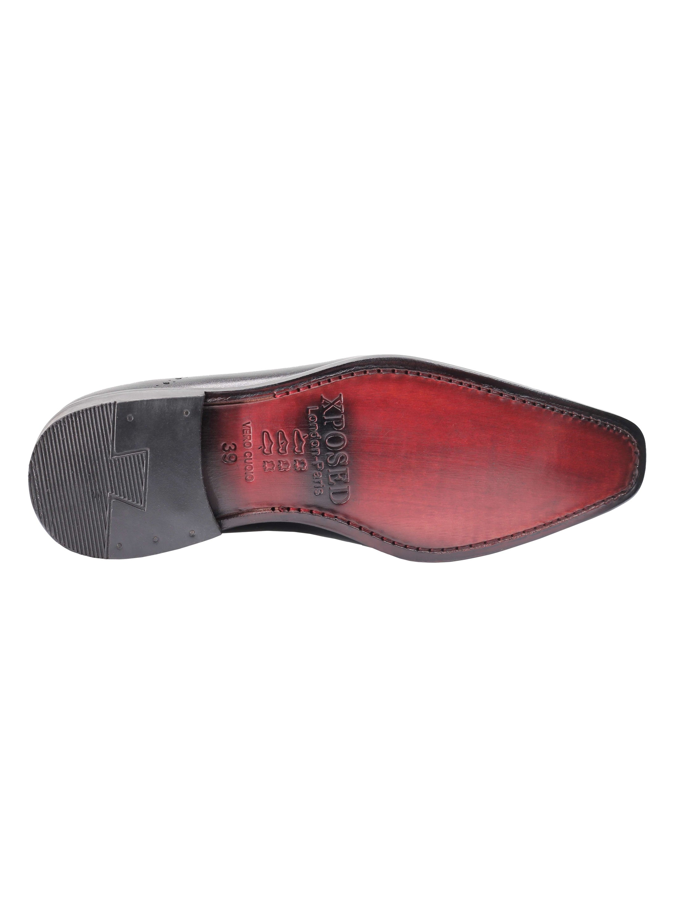 SCHWARZE BROGUE-SCHUHE AUS KALBSLEDER OXFORD MIT SCHNÜRUNG
