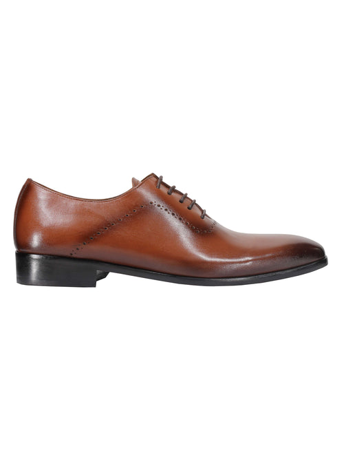 BRAUNE OXFORD-SCHNÜRSCHUHE AUS KALBSLEDER