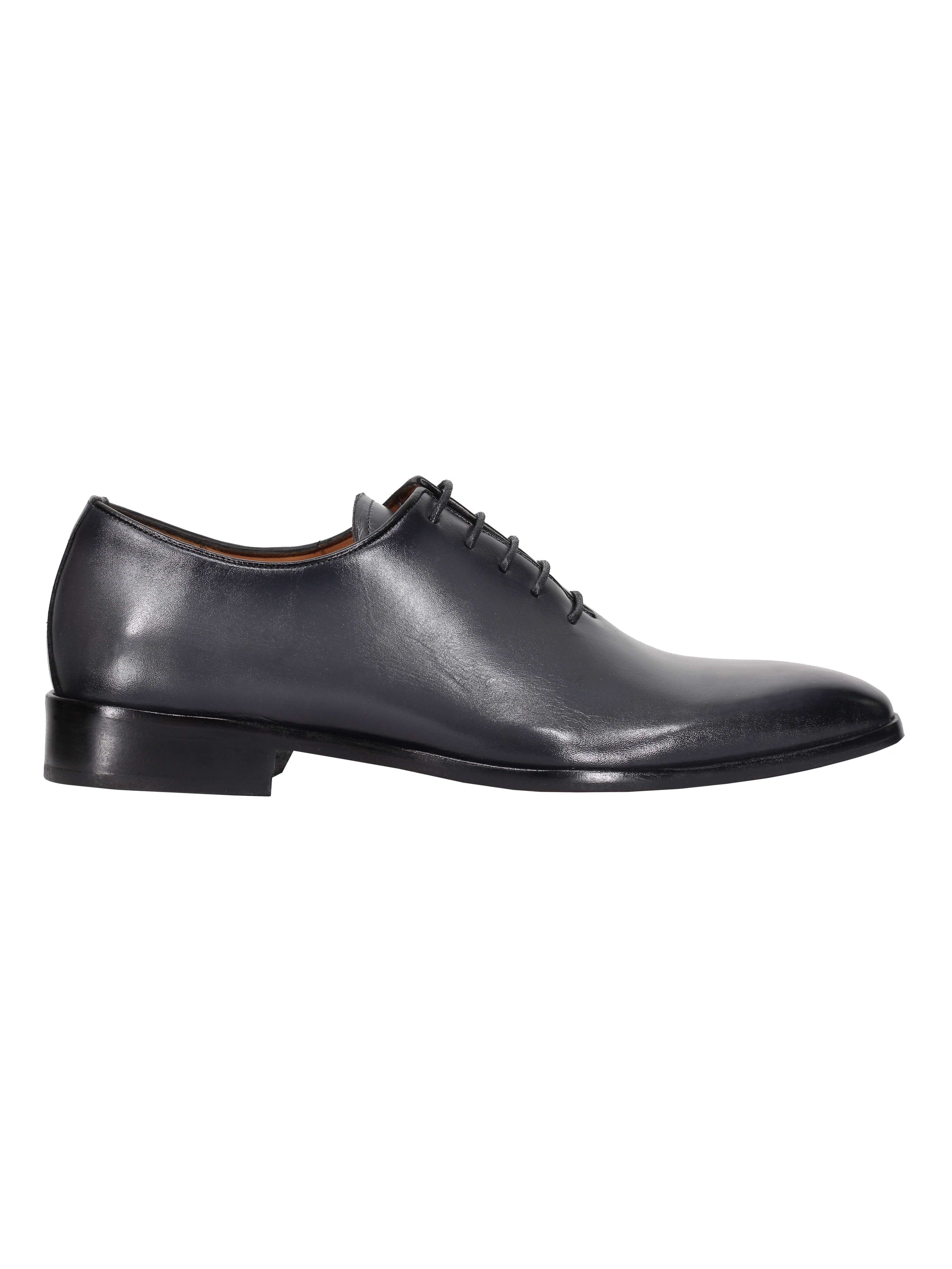 Men's Calf Leather Wholecut Oxford Shoes in Grey