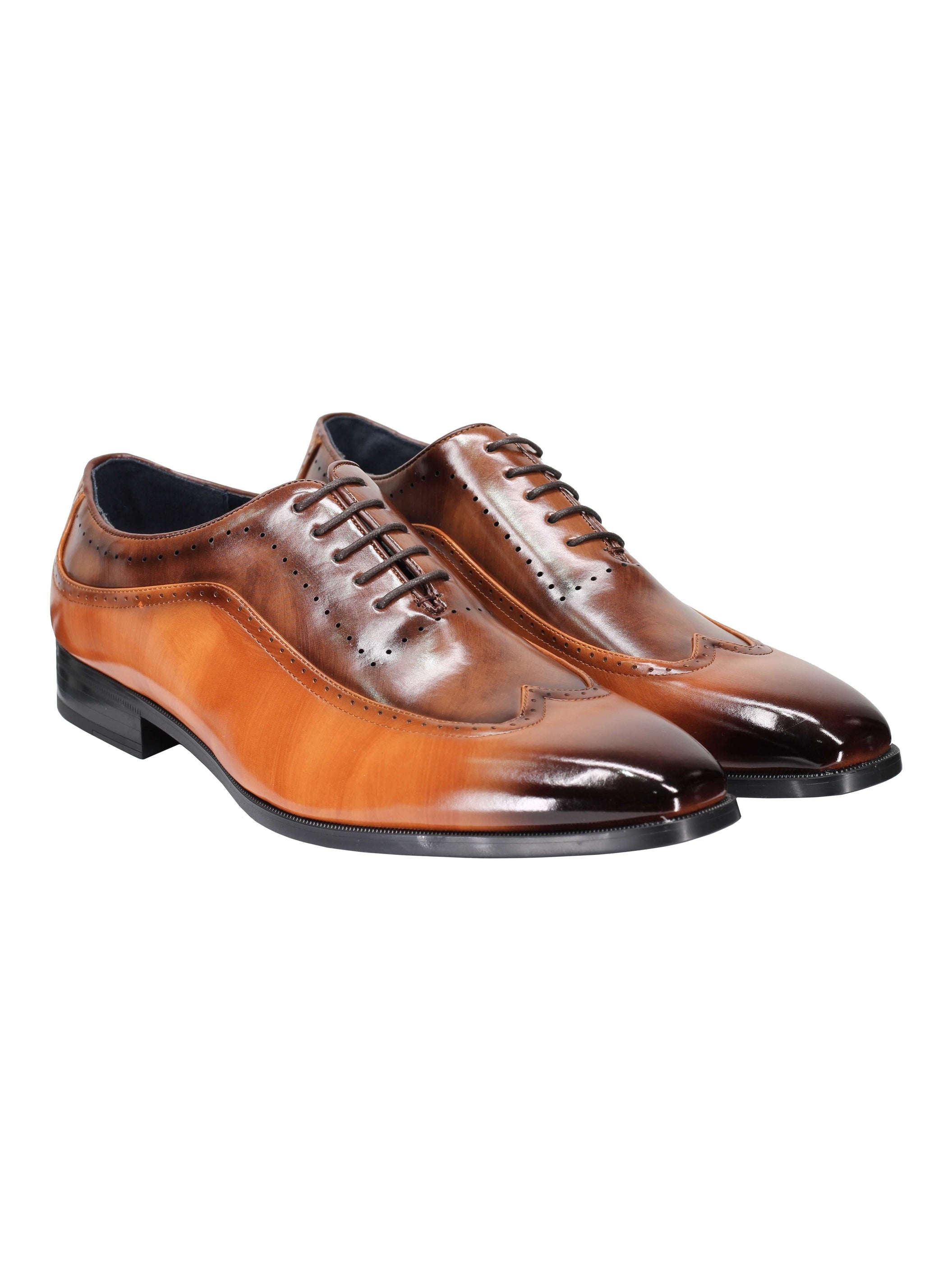 Brogue 2 Tone Faux Leather Lace-Up Shoes