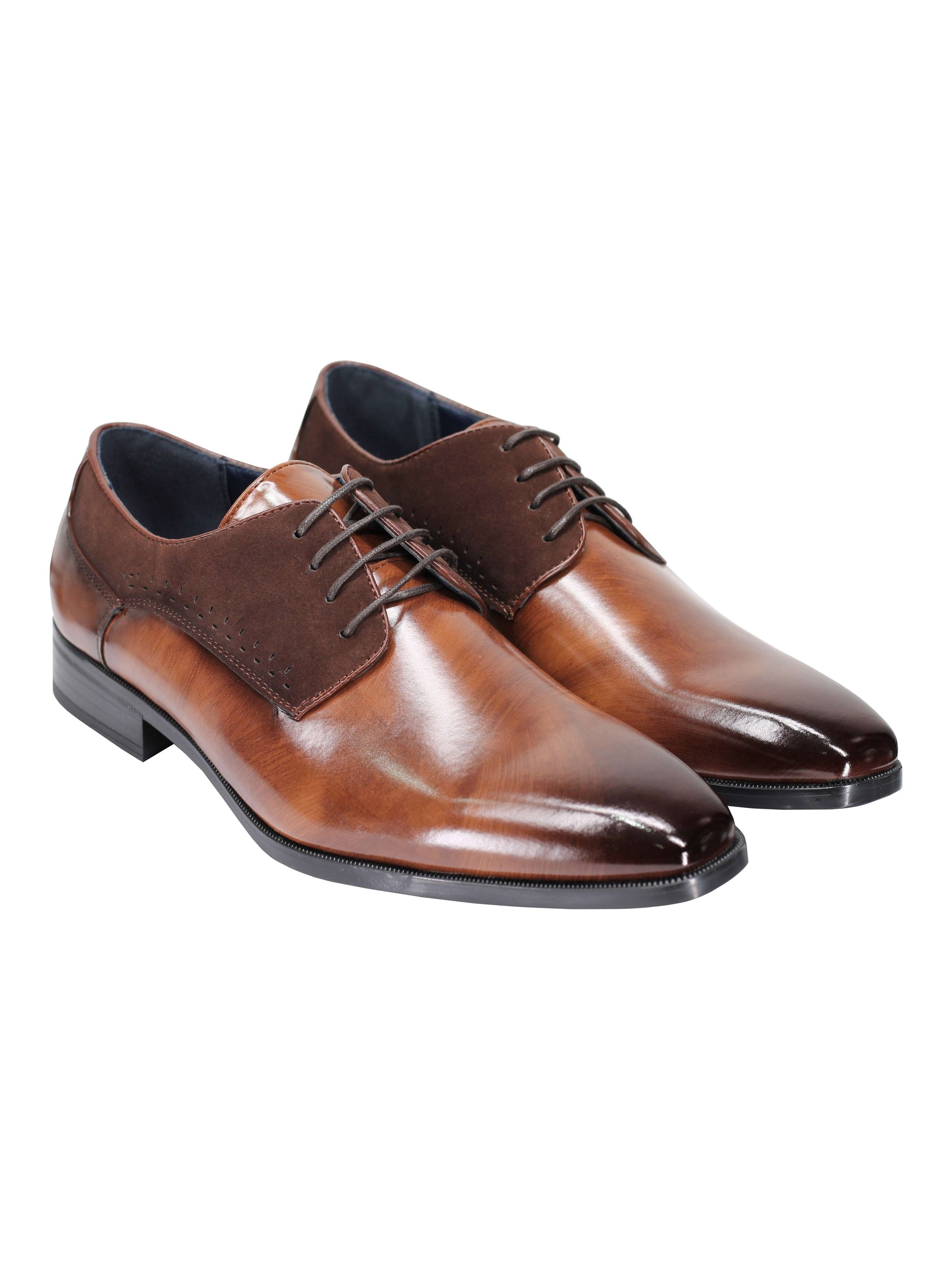 DERBY 2 TONE LEATHER LACE UP SHOES