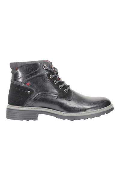 Beast Fashion Faux Leather Lace-Up Boots with Side Zipper