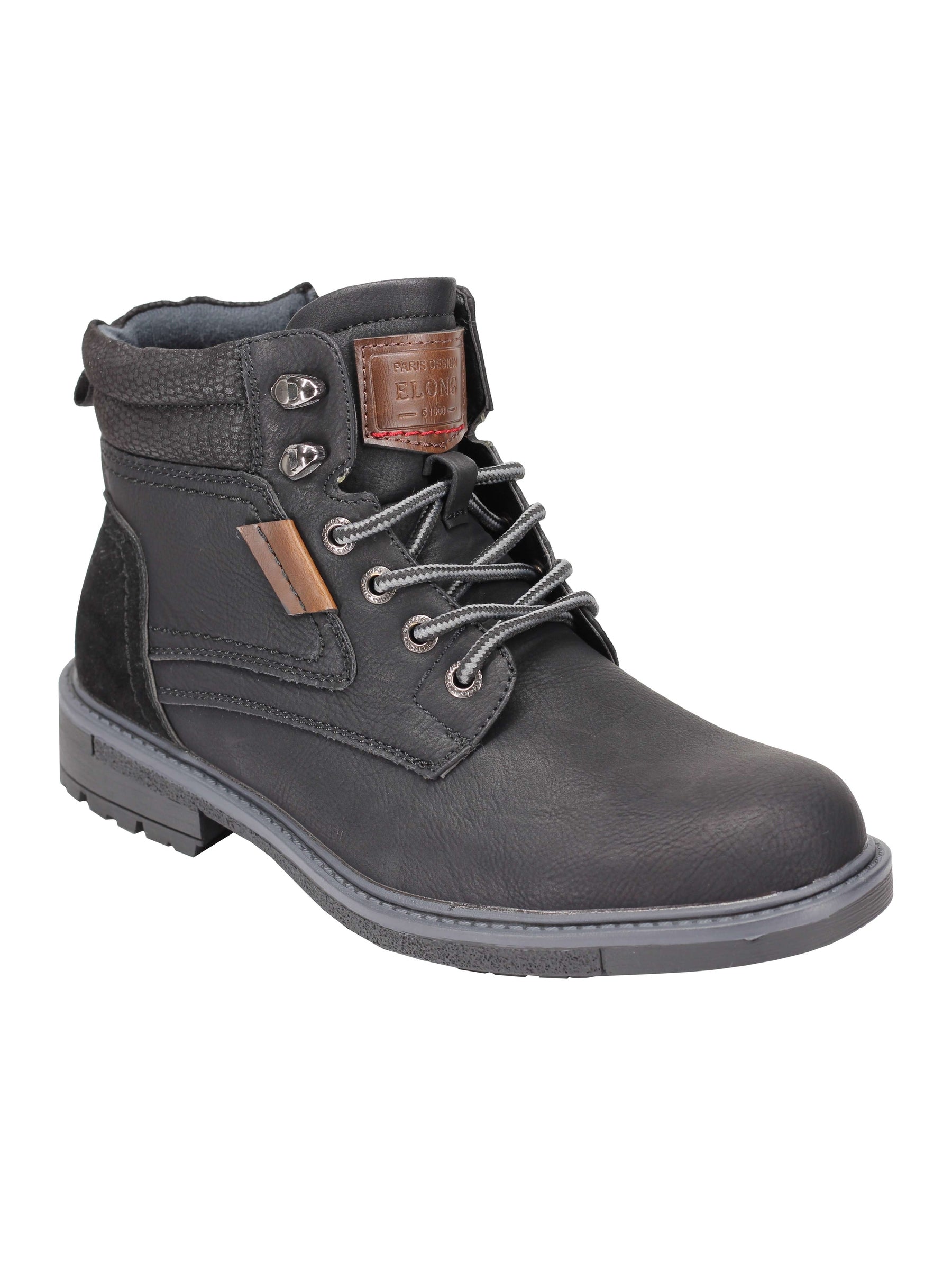 BOTTES EN SIMILI CUIR BOTTES À LACETS À LA CHEVILLE
