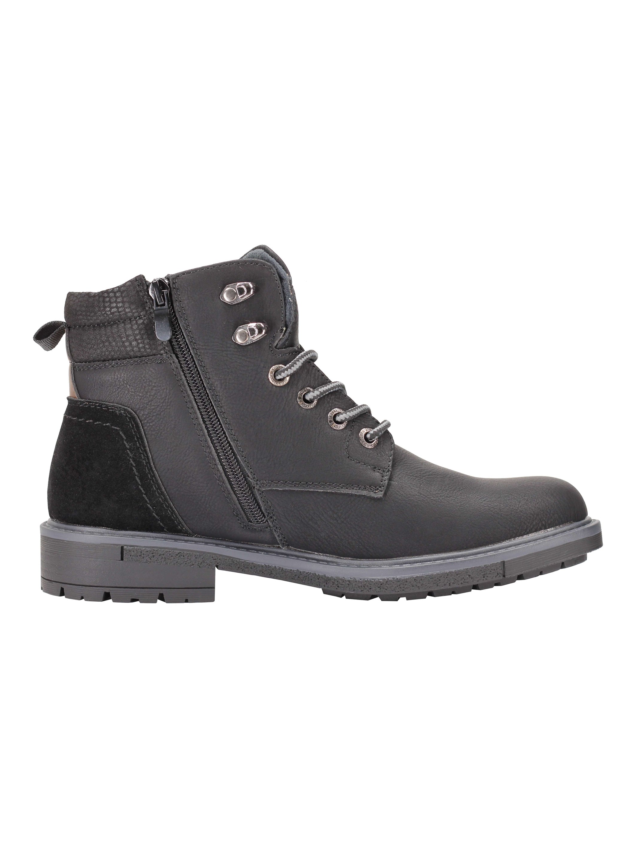 BOTTES EN SIMILI CUIR BOTTES À LACETS À LA CHEVILLE