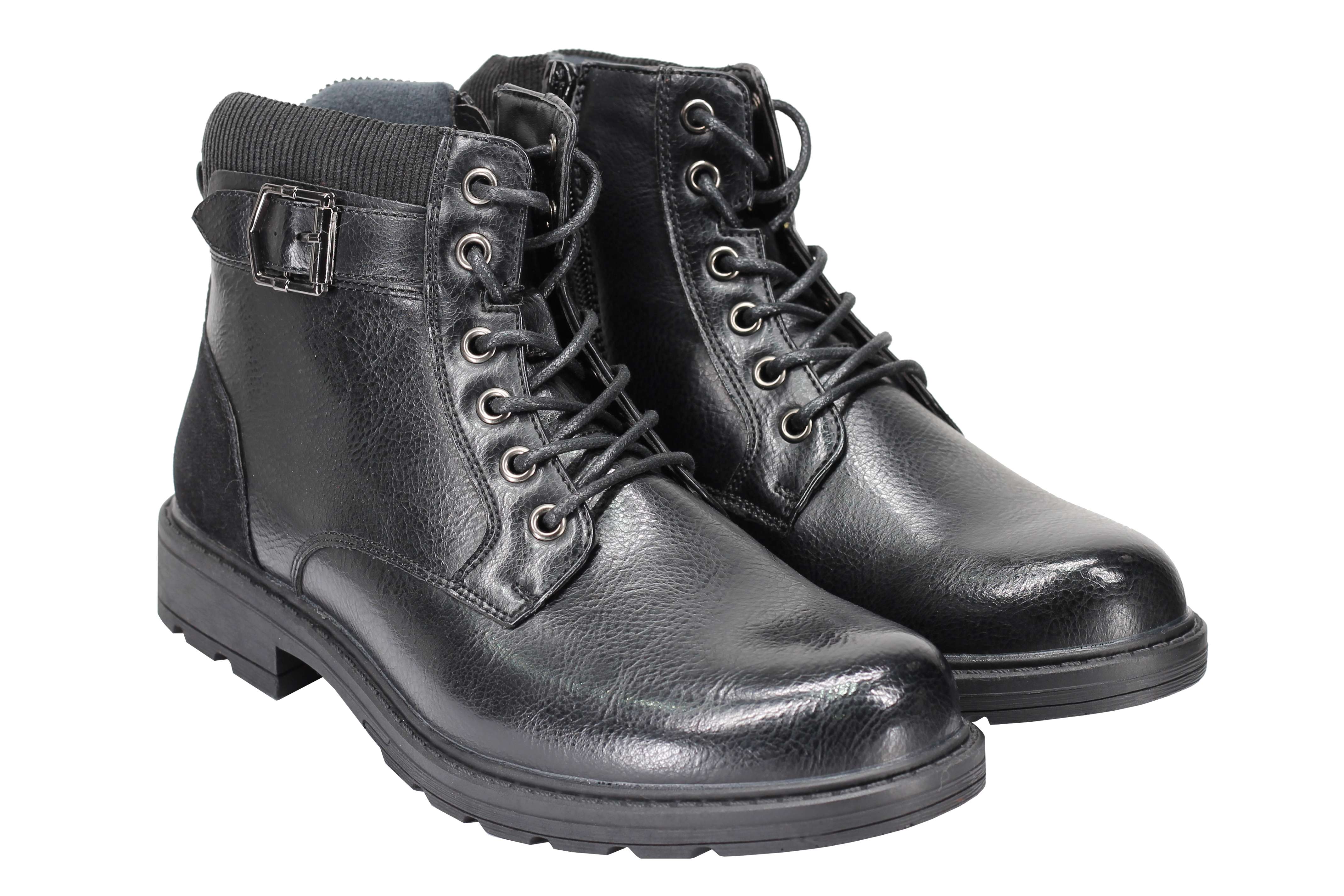 ANKLE LACE UP BOOTS WITH ZIP