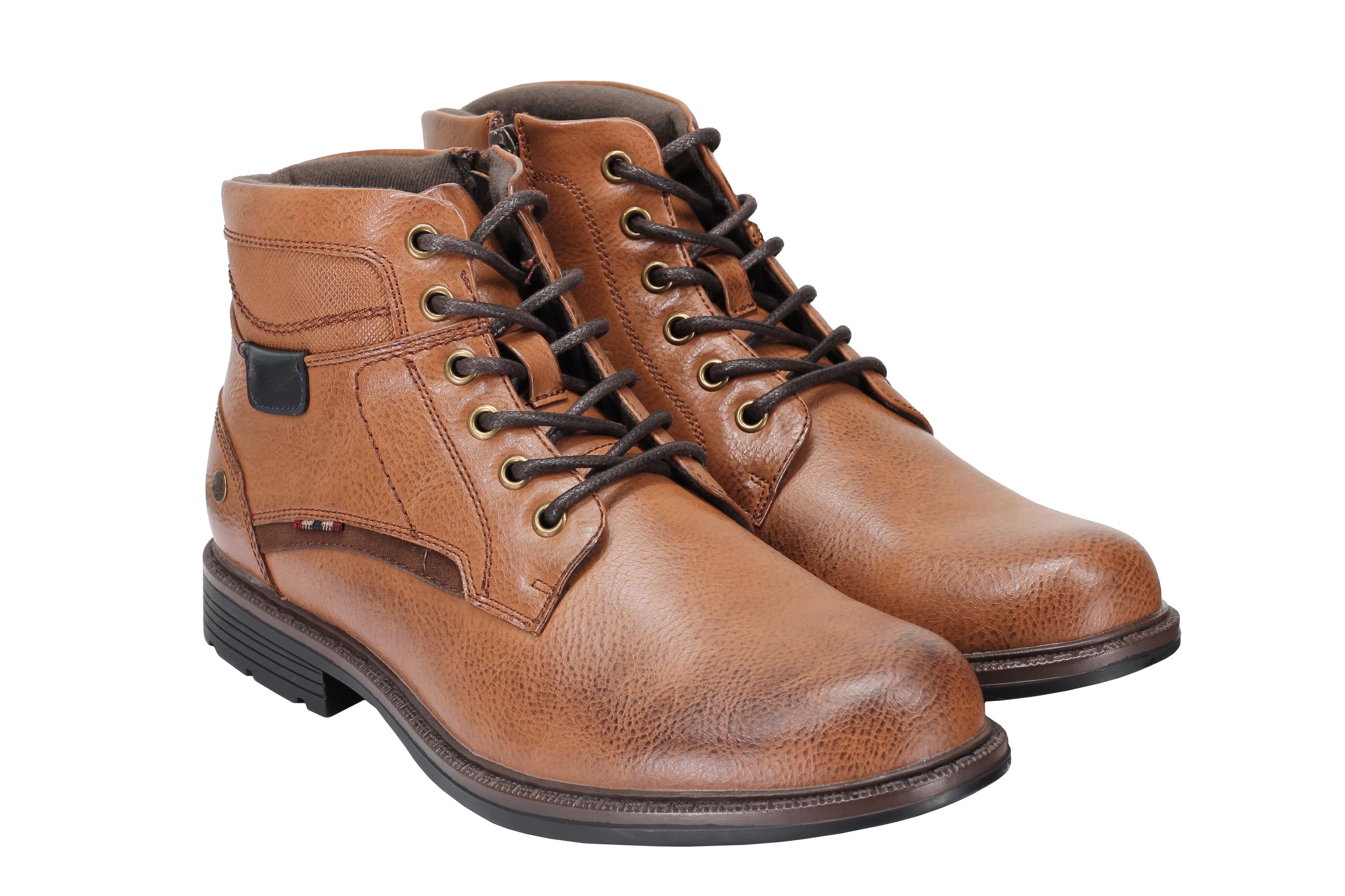 ANKLE LACE UP BOOTS IN TAN, BLACK