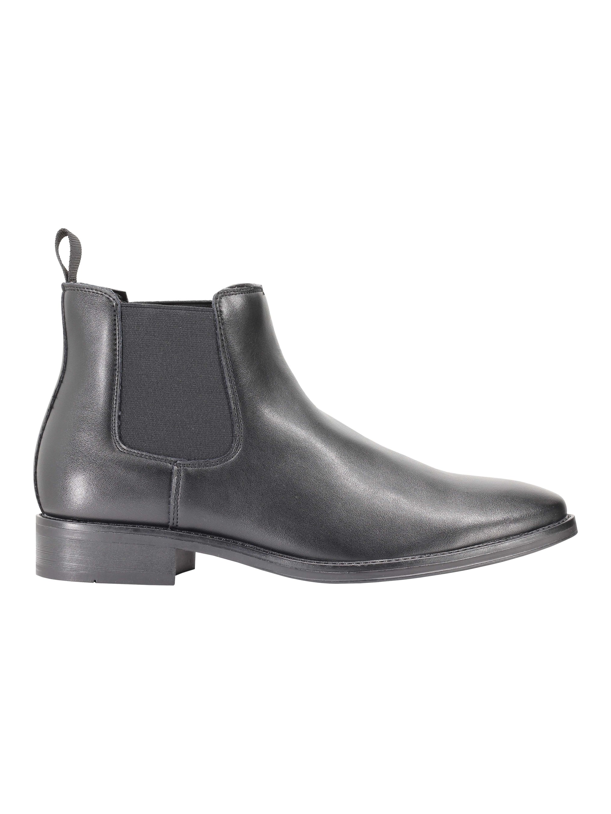 Bottines Chelsea en similicuir noir et marron