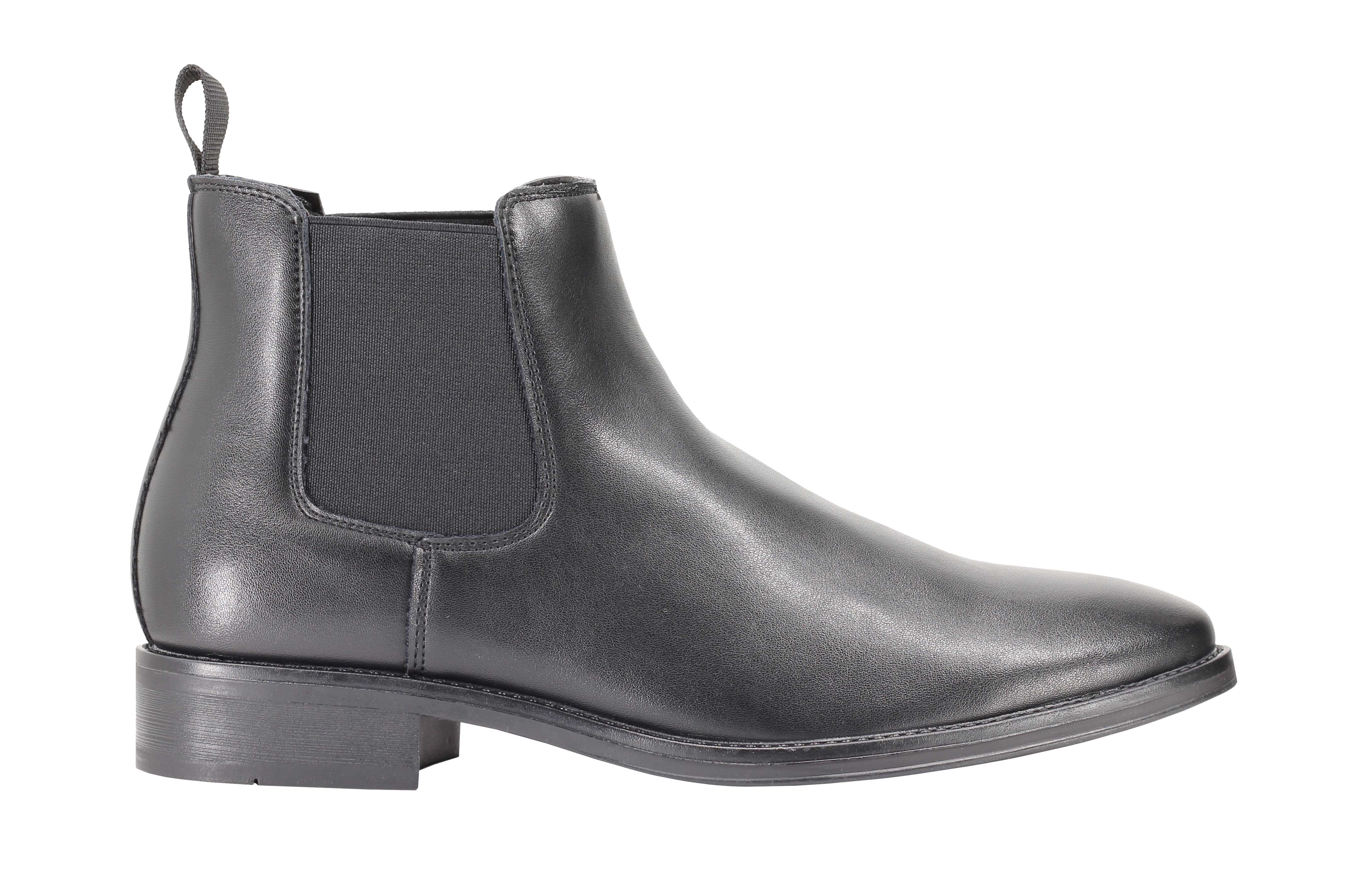 Chelsea Faux Leather Ankle Boots in black and brown