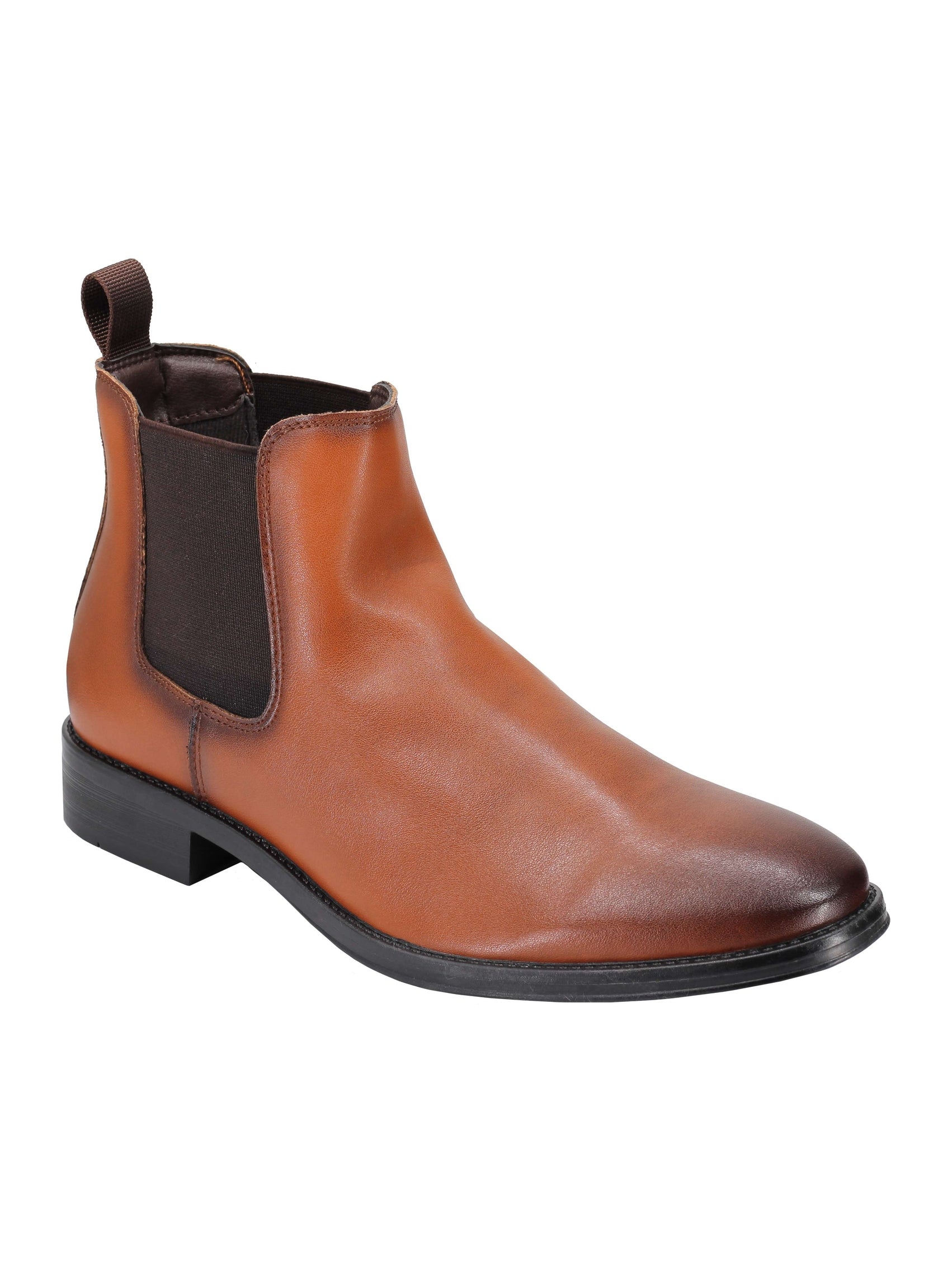 Bottines Chelsea en similicuir noir et marron