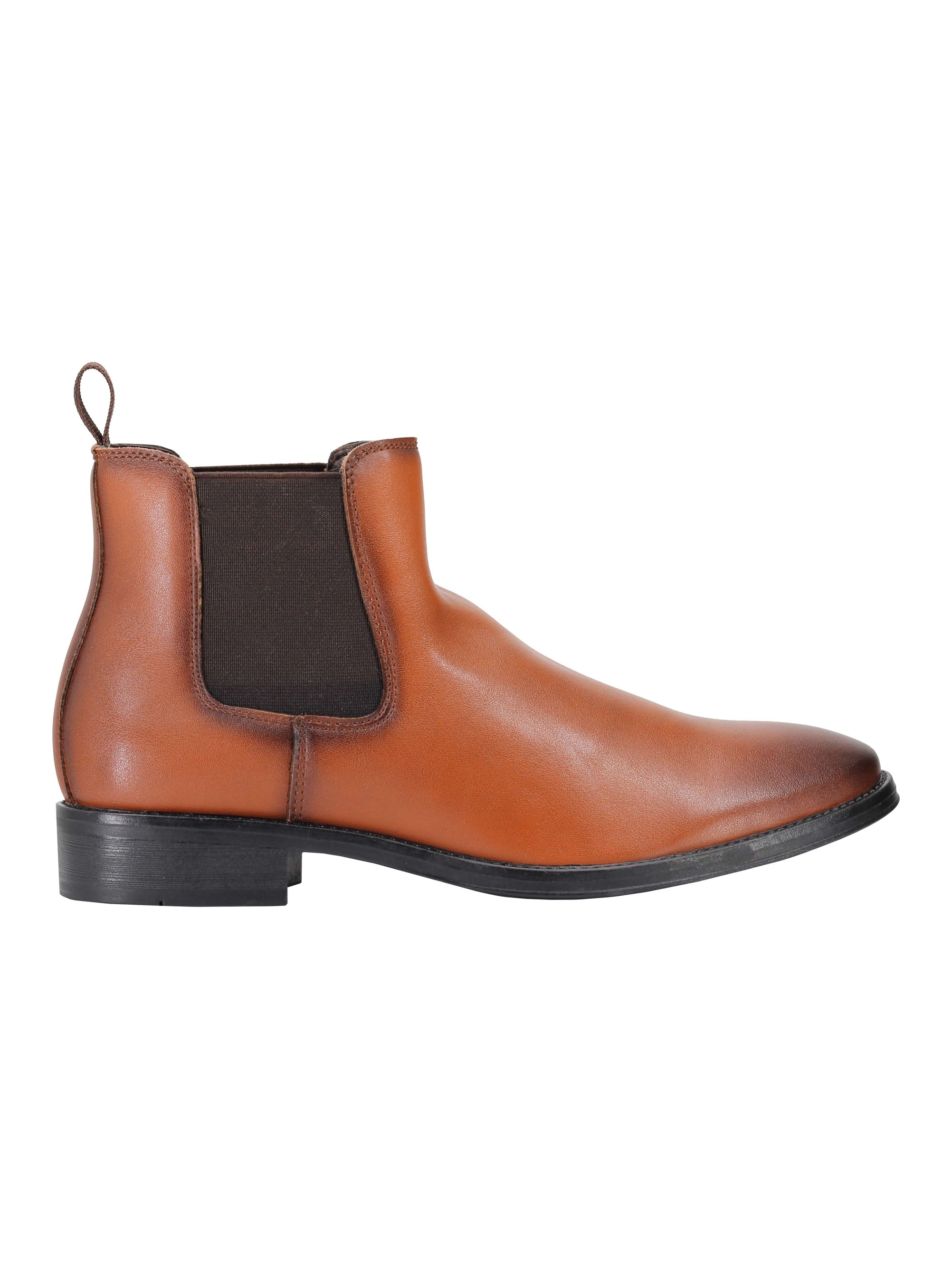 Bottines Chelsea en similicuir noir et marron