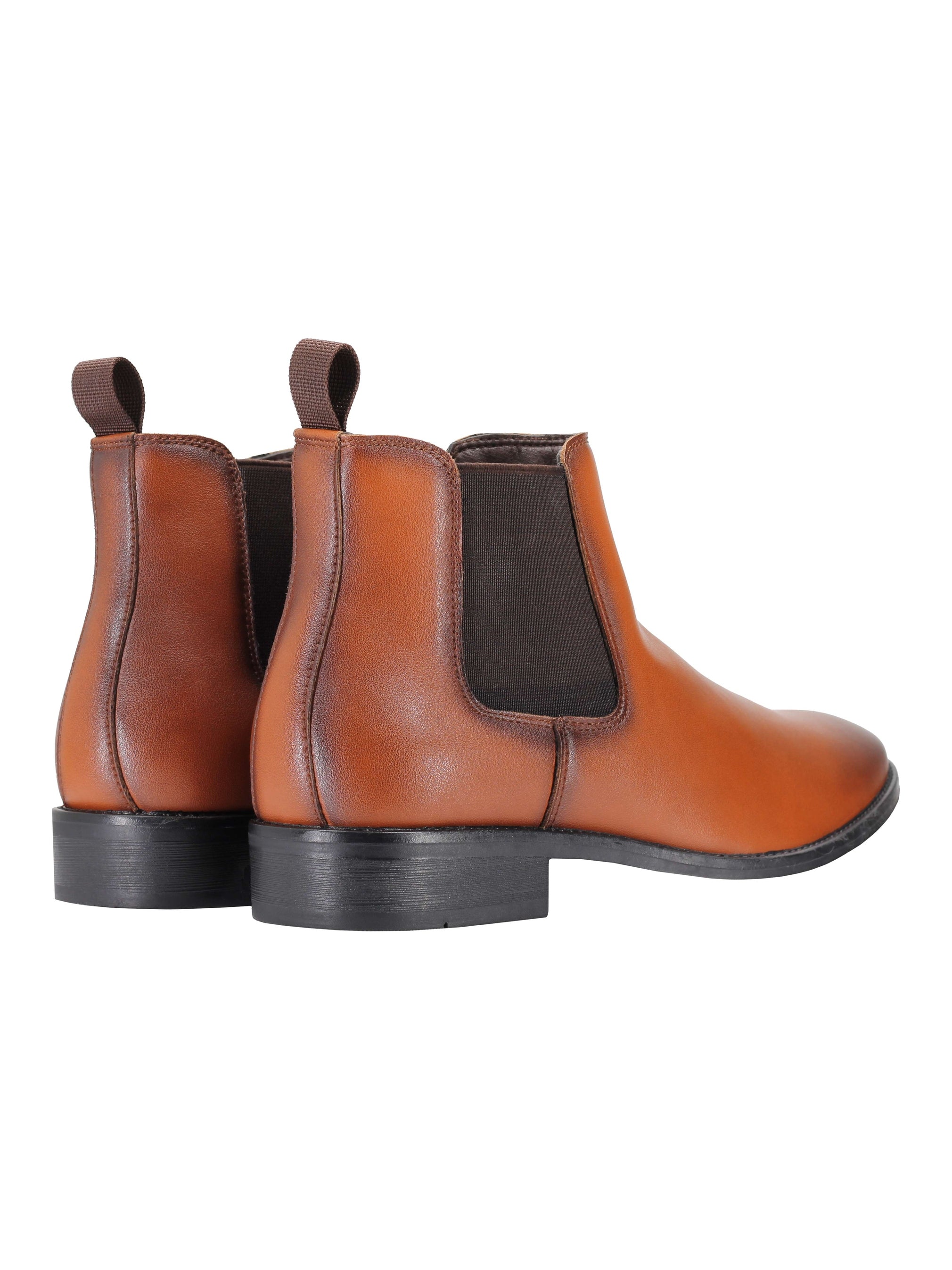 Bottines Chelsea en similicuir noir et marron