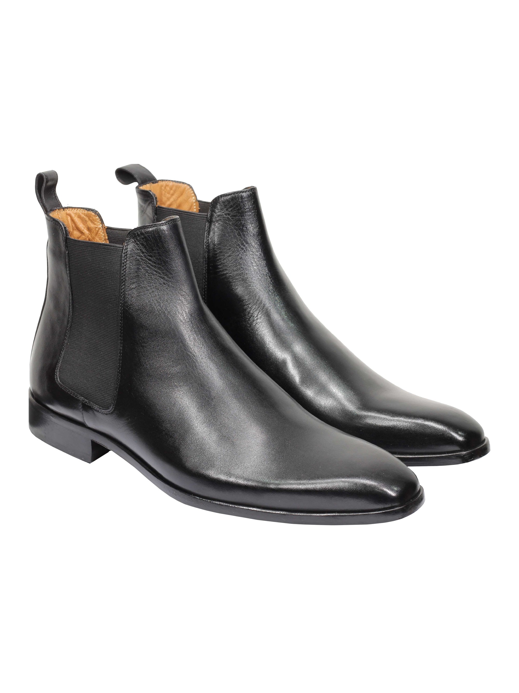 BLACK CALF LEATHER CHELSEA BOOTS