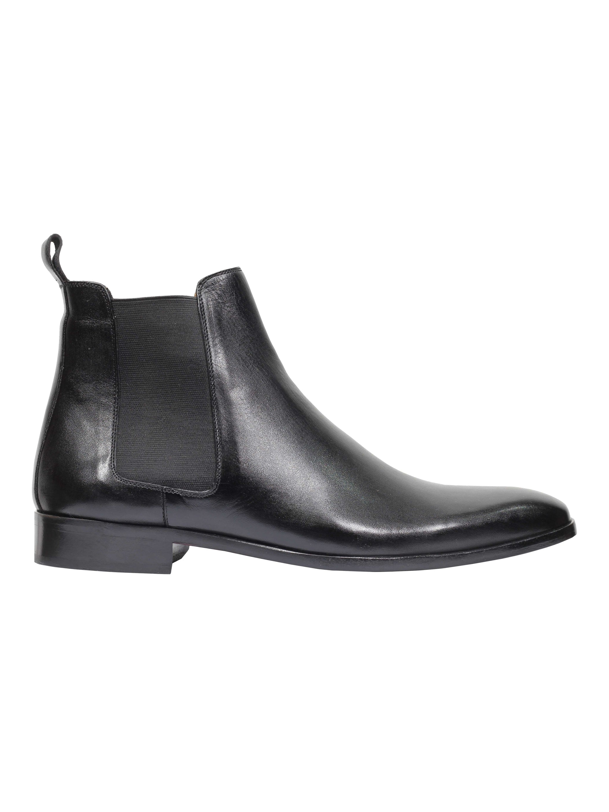 BLACK CALF LEATHER CHELSEA BOOTS