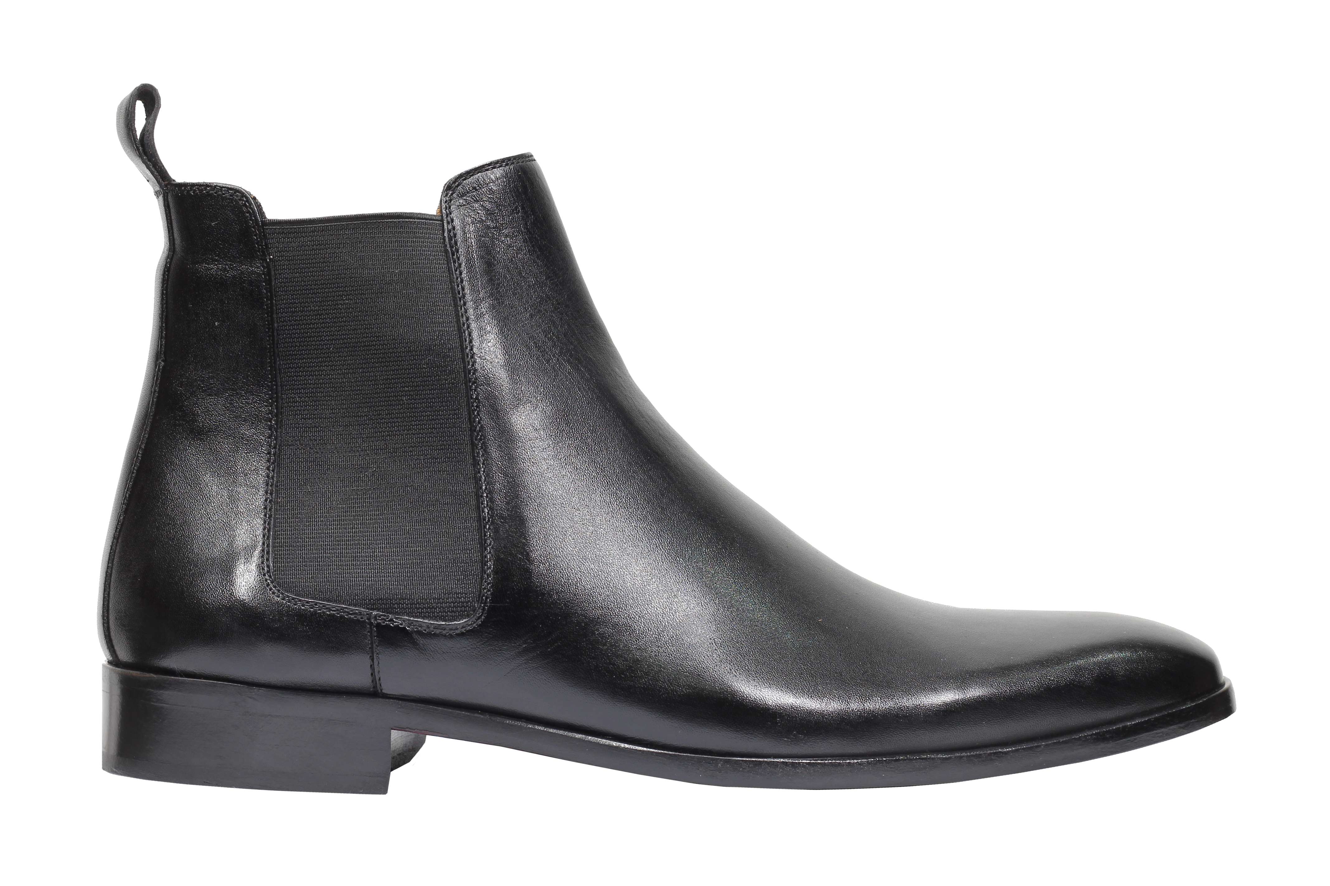BLACK CALF LEATHER CHELSEA BOOTS