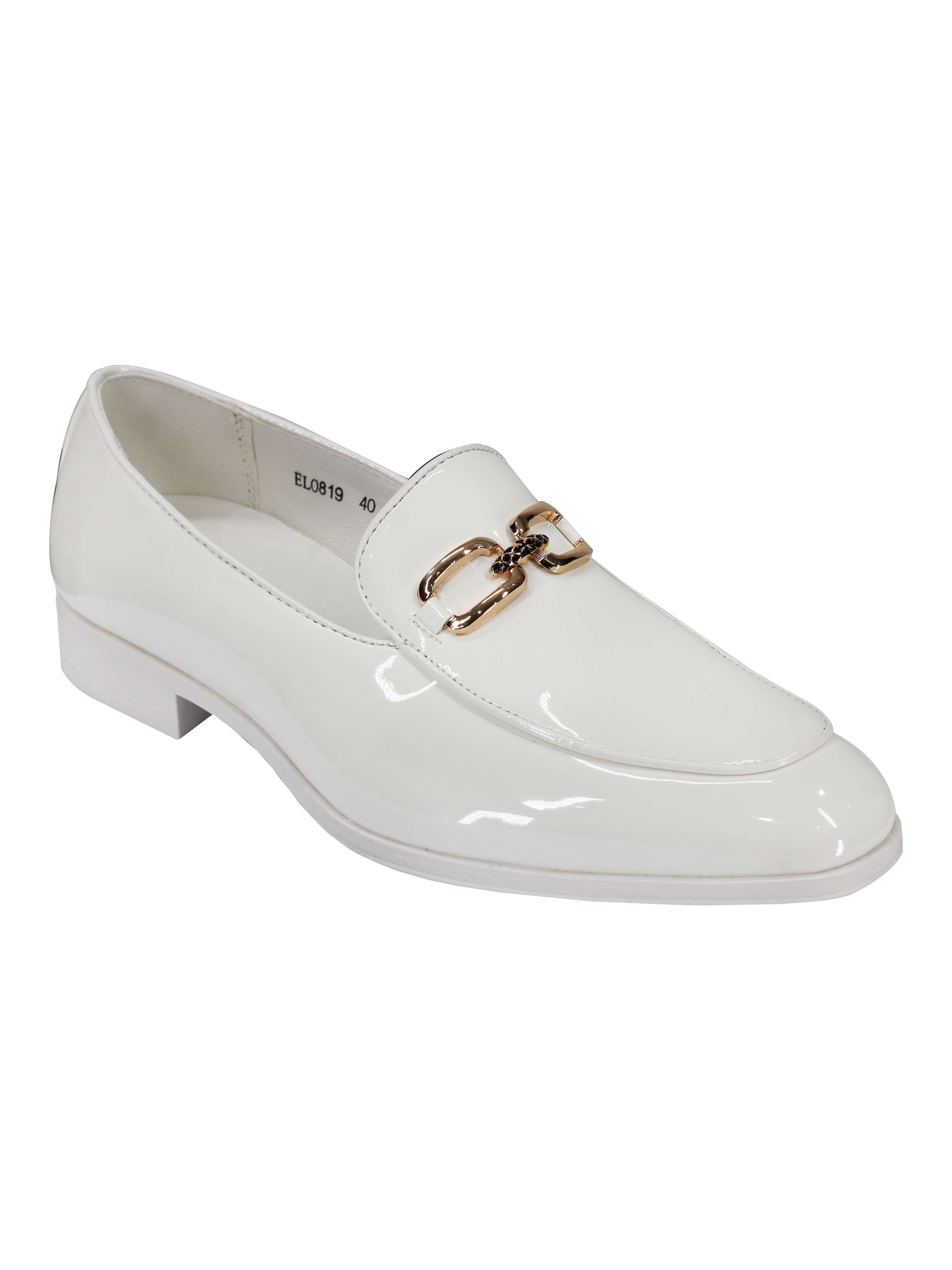 SHINY GOLD BUCKLE LOAFER