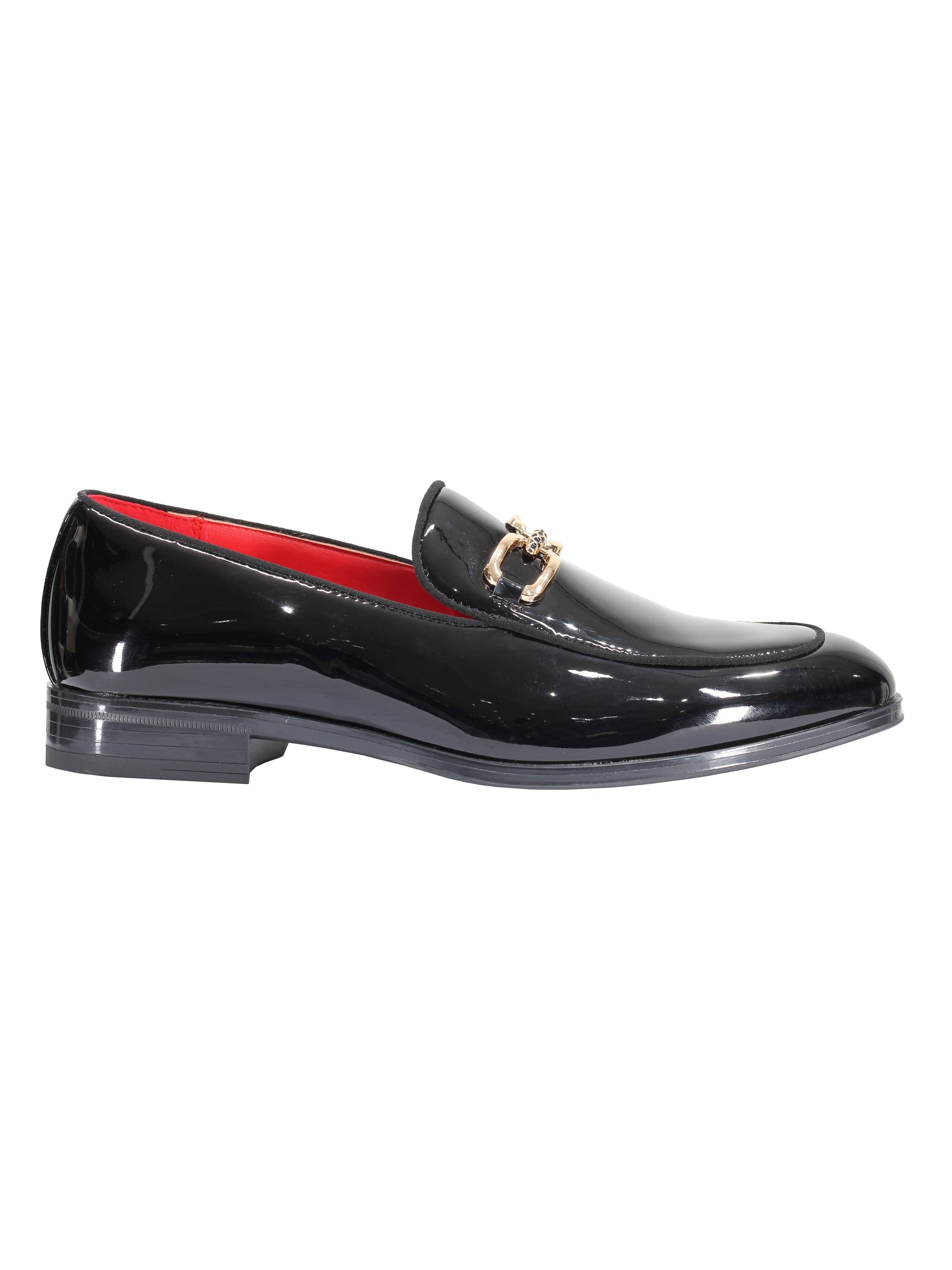 SHINY GOLD BUCKLE LOAFER