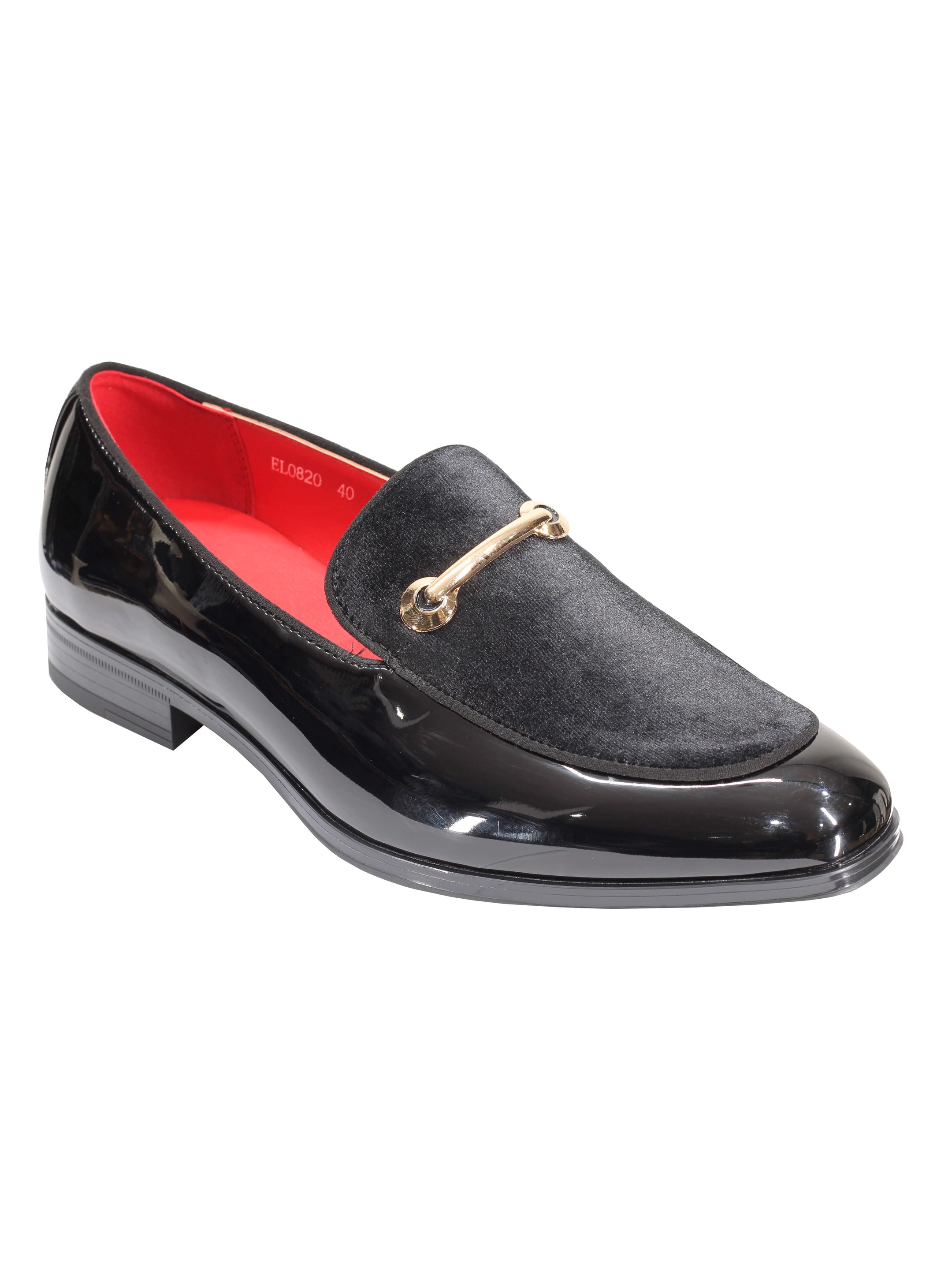 SHINY VELVET LOAFERS WITH BUCKLE