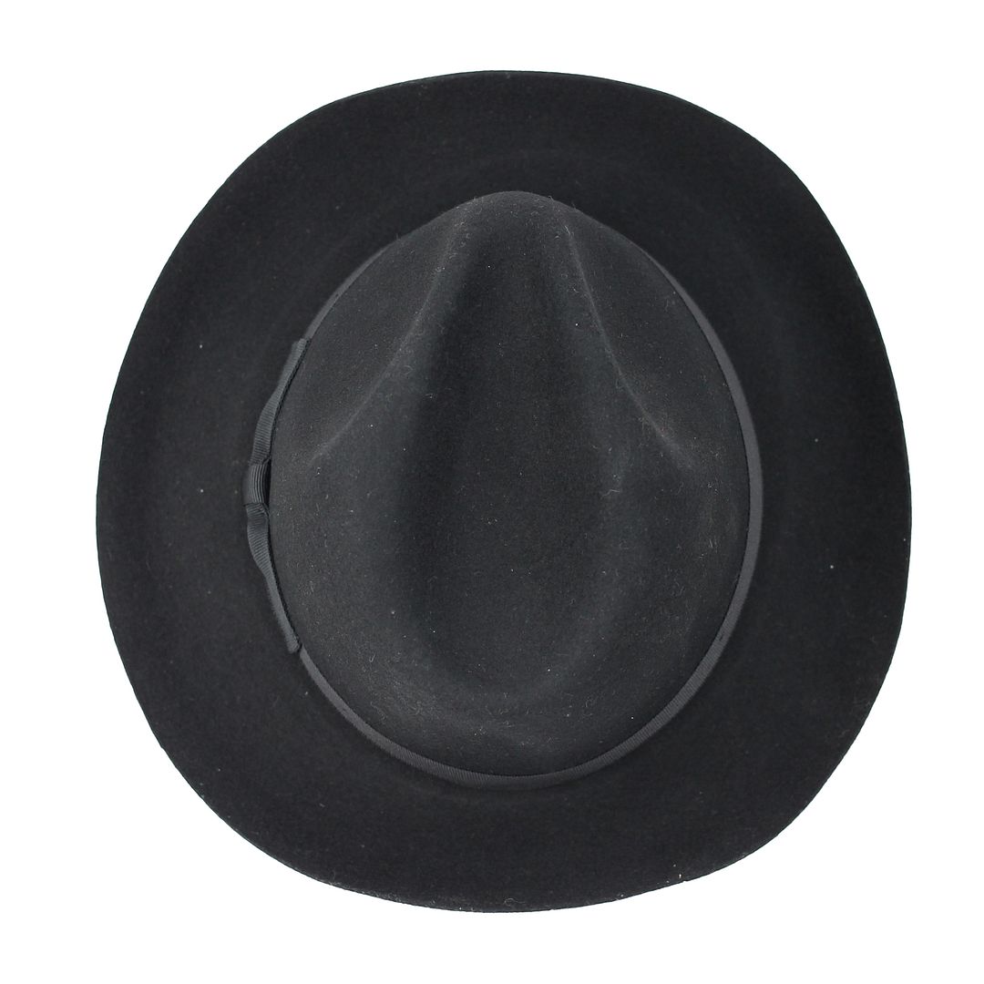 Snap 100% Wool Black Fedora Hat