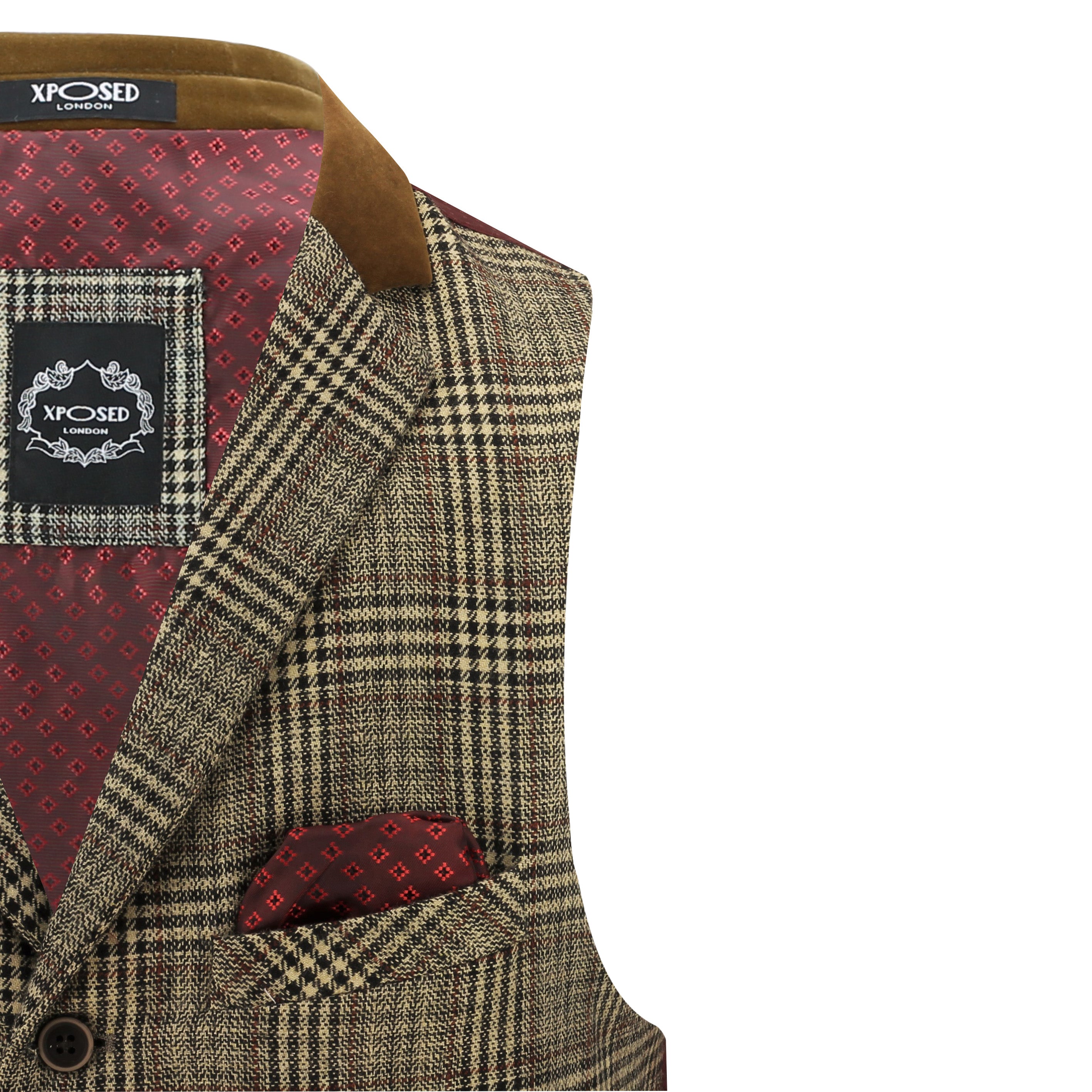 Tweed Brown Collar Waistcoat