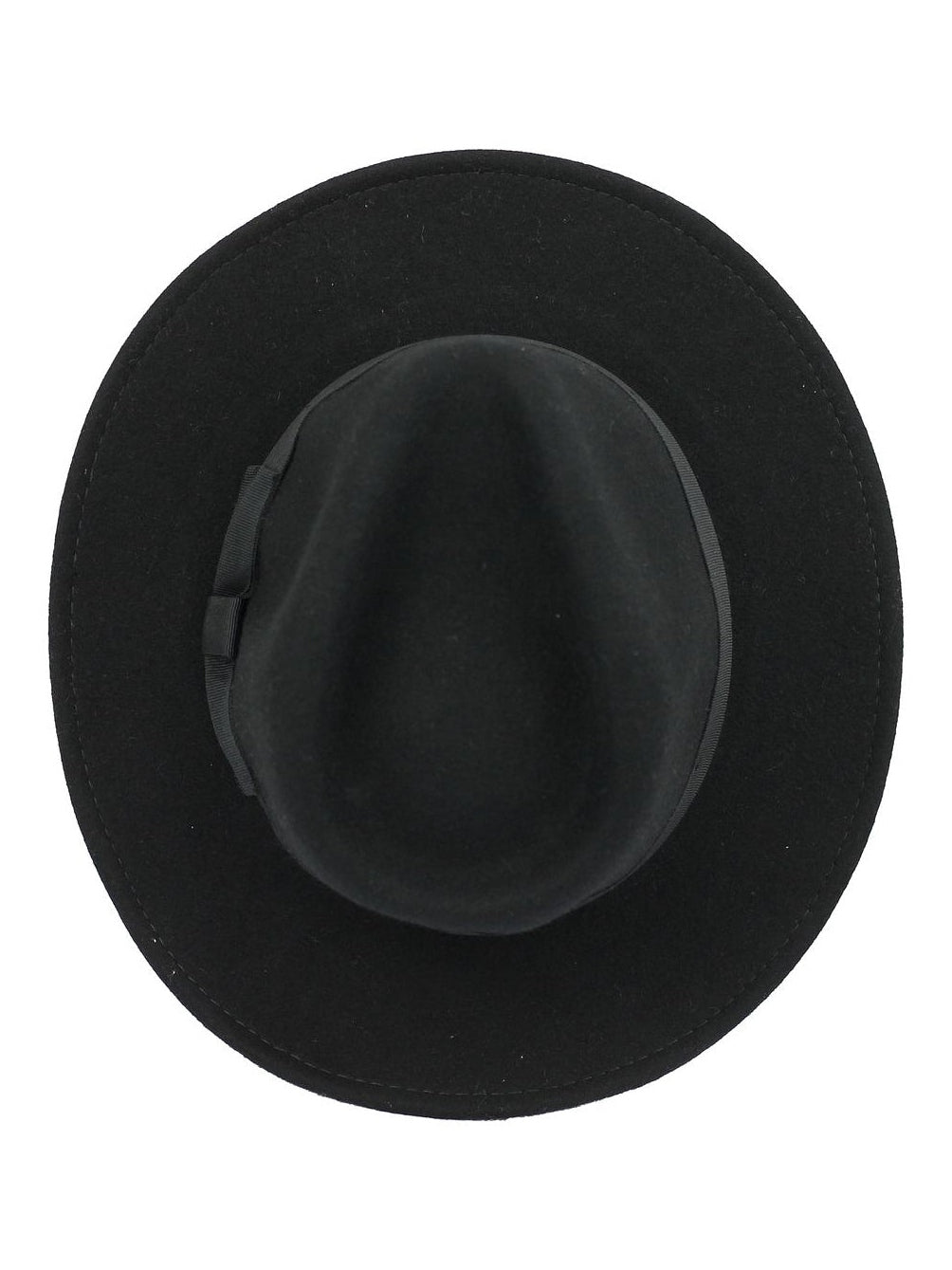 Black Crushable Fedora 100 Wool Wide Brim Hat