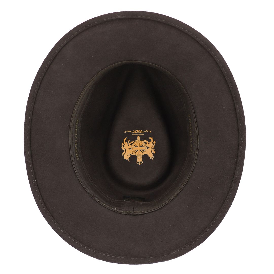 Brown Crushable Fedora 100 Wool Wide Brim Hat