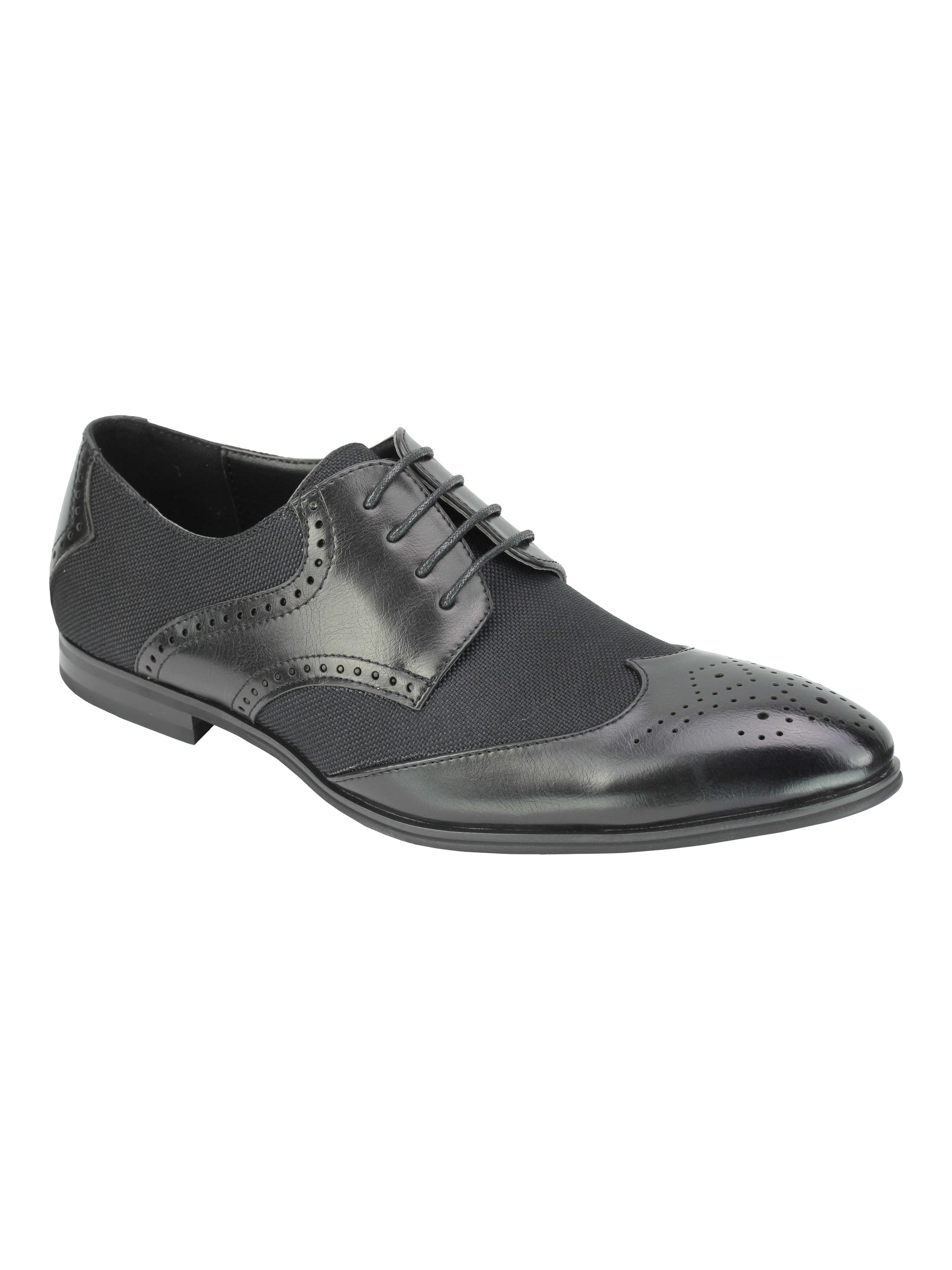 Classic Faux Leather And Tweed Brogue