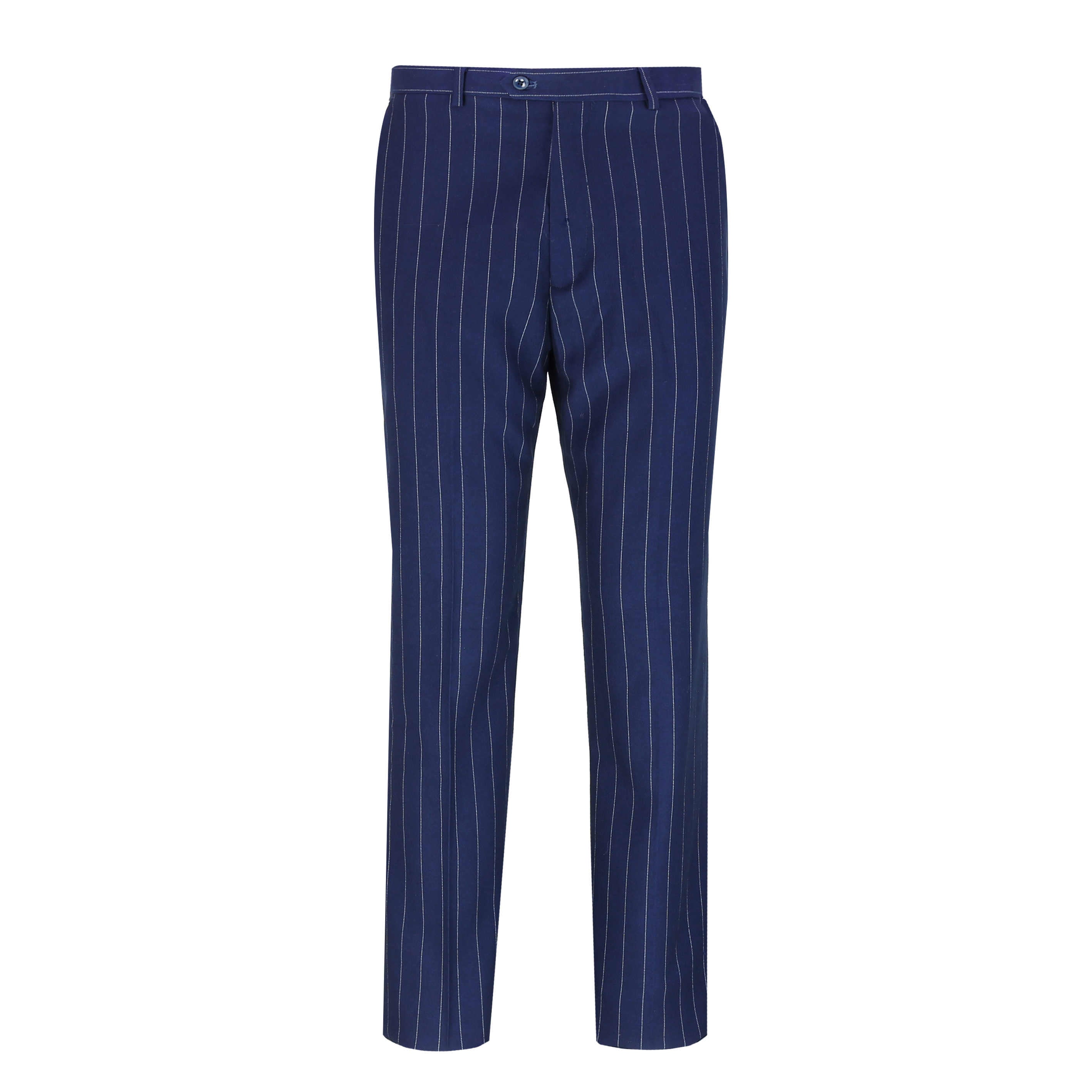 Blue Casual Pinstripe Suit Trouser