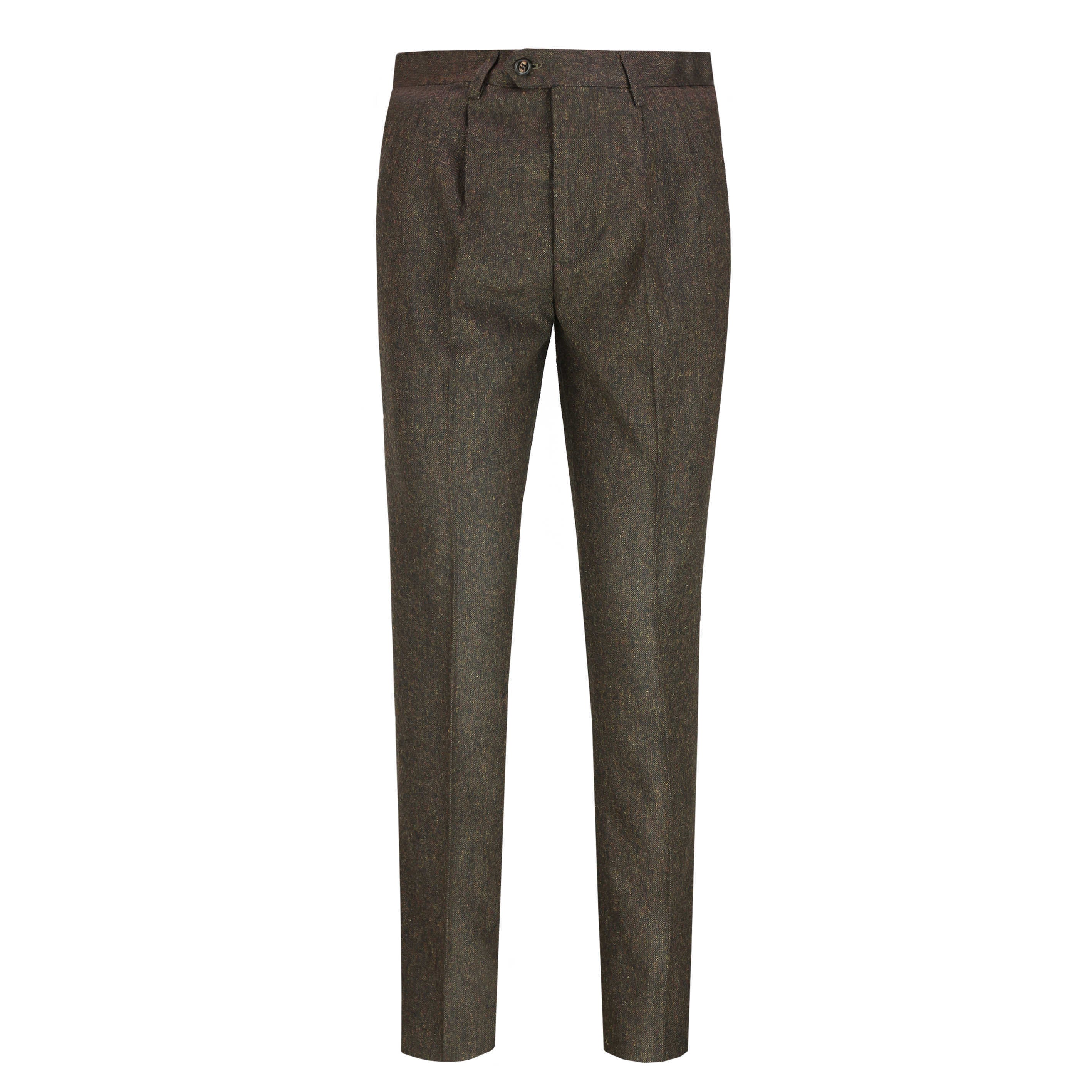 Mens 1920S Vintage Brown Tweed Trousers