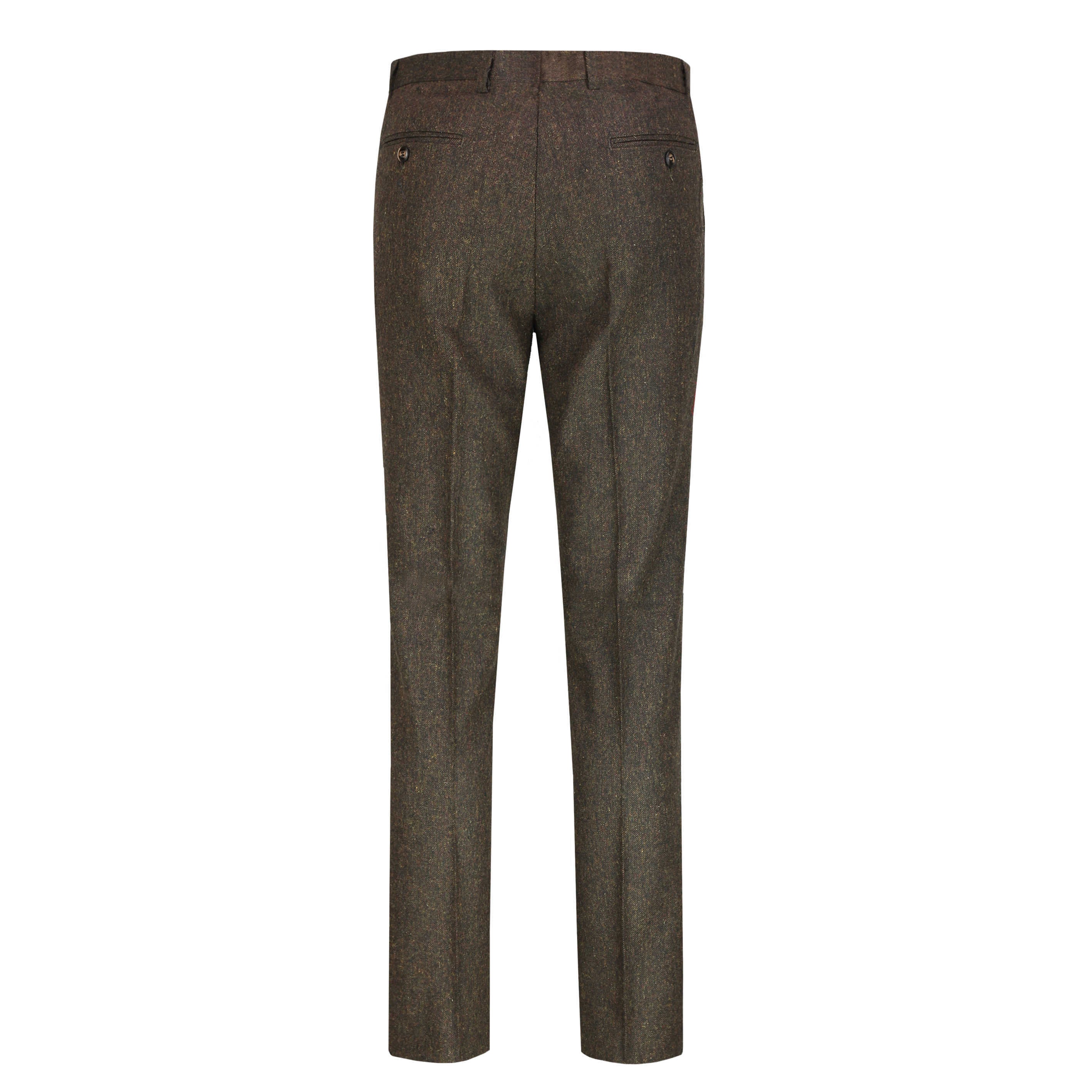 Mens 1920S Vintage Brown Tweed Trousers