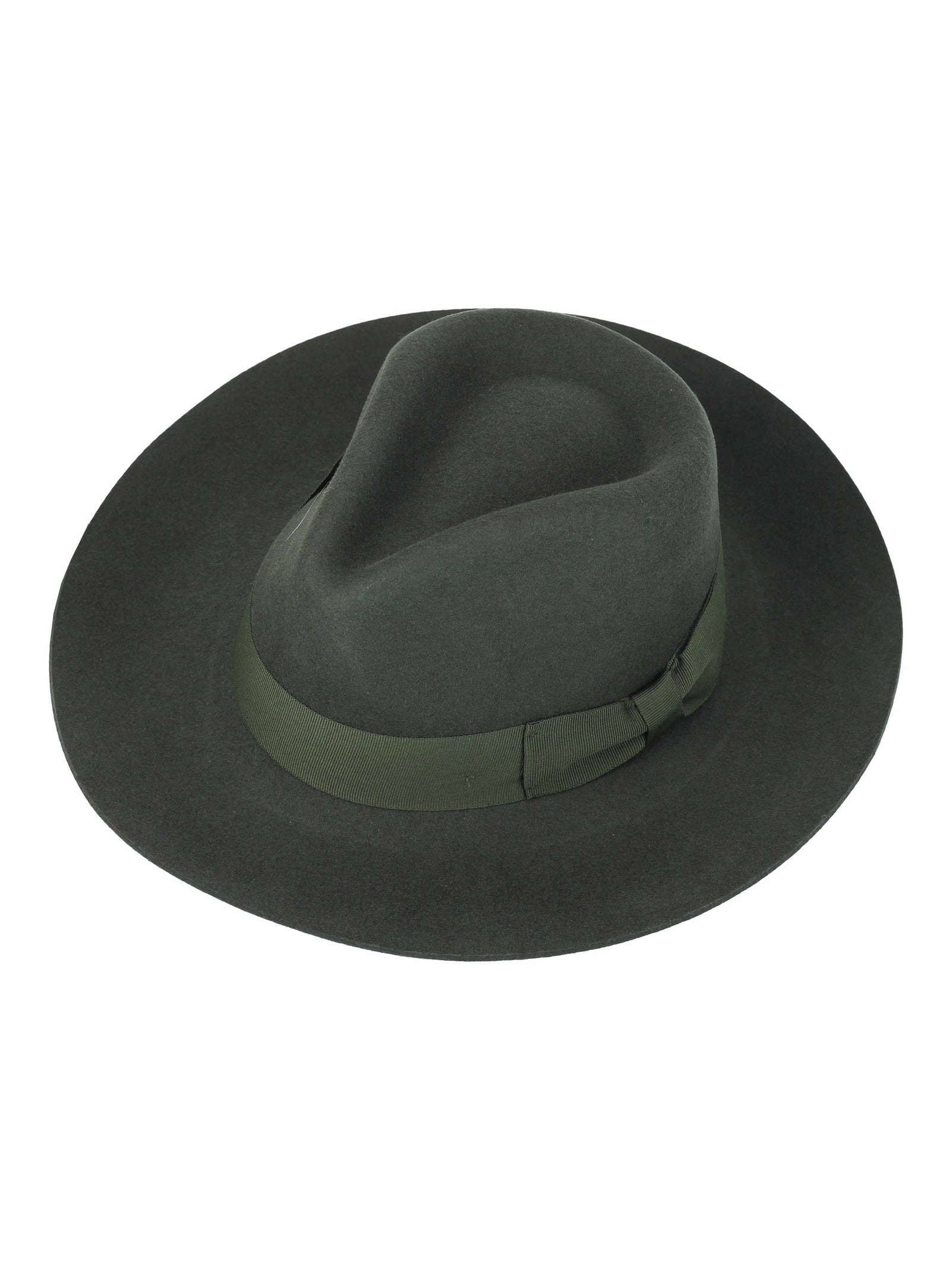 100% Wool Green Fedora Stiff Hat