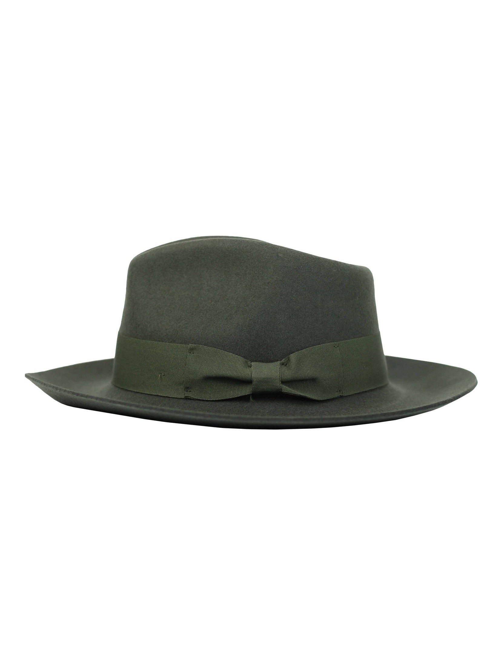 100% Wool Green Fedora Stiff Hat